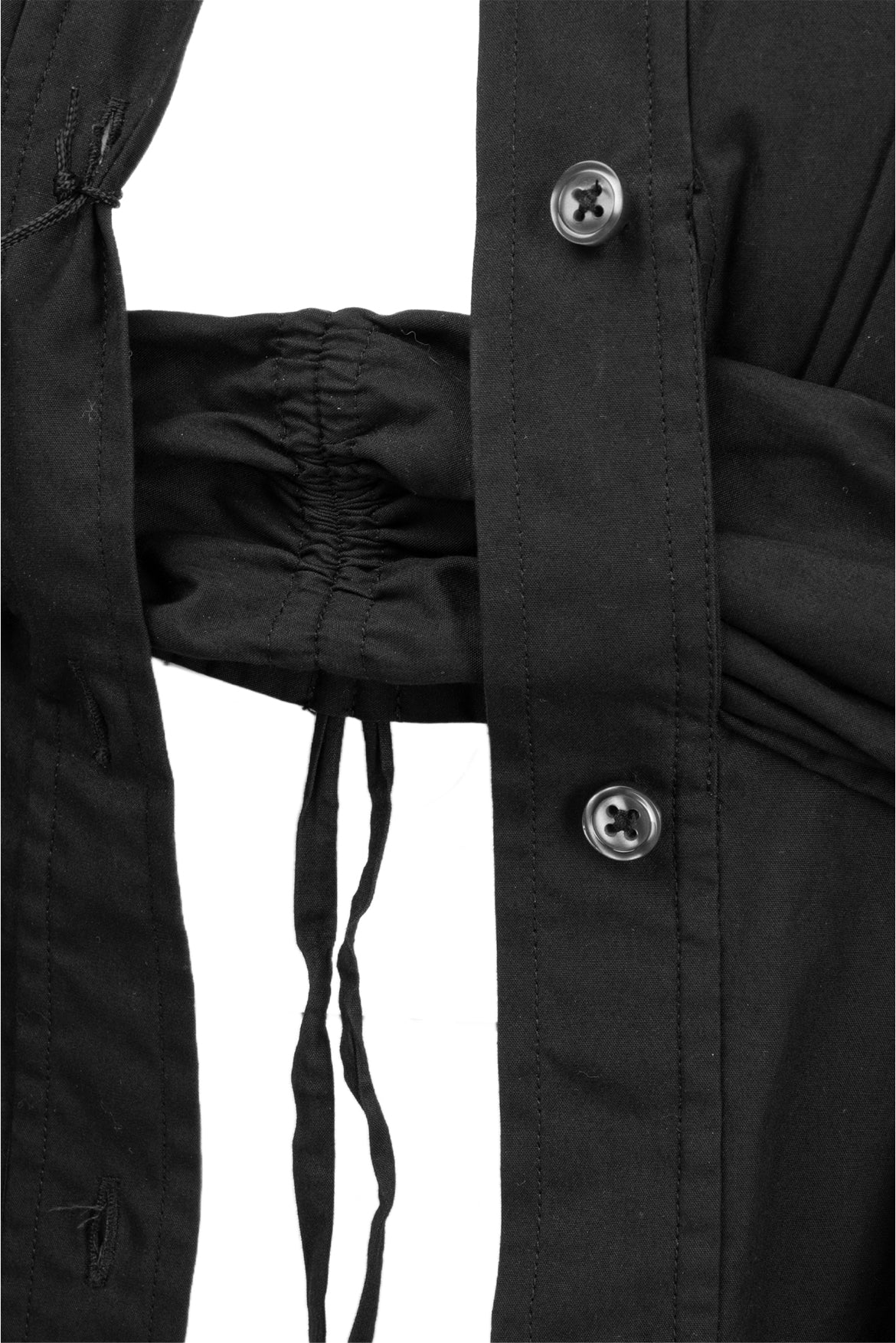 T Alexander Wang Size 4 Ruched Bandeau Overlay Open Front Shirt - Image 3