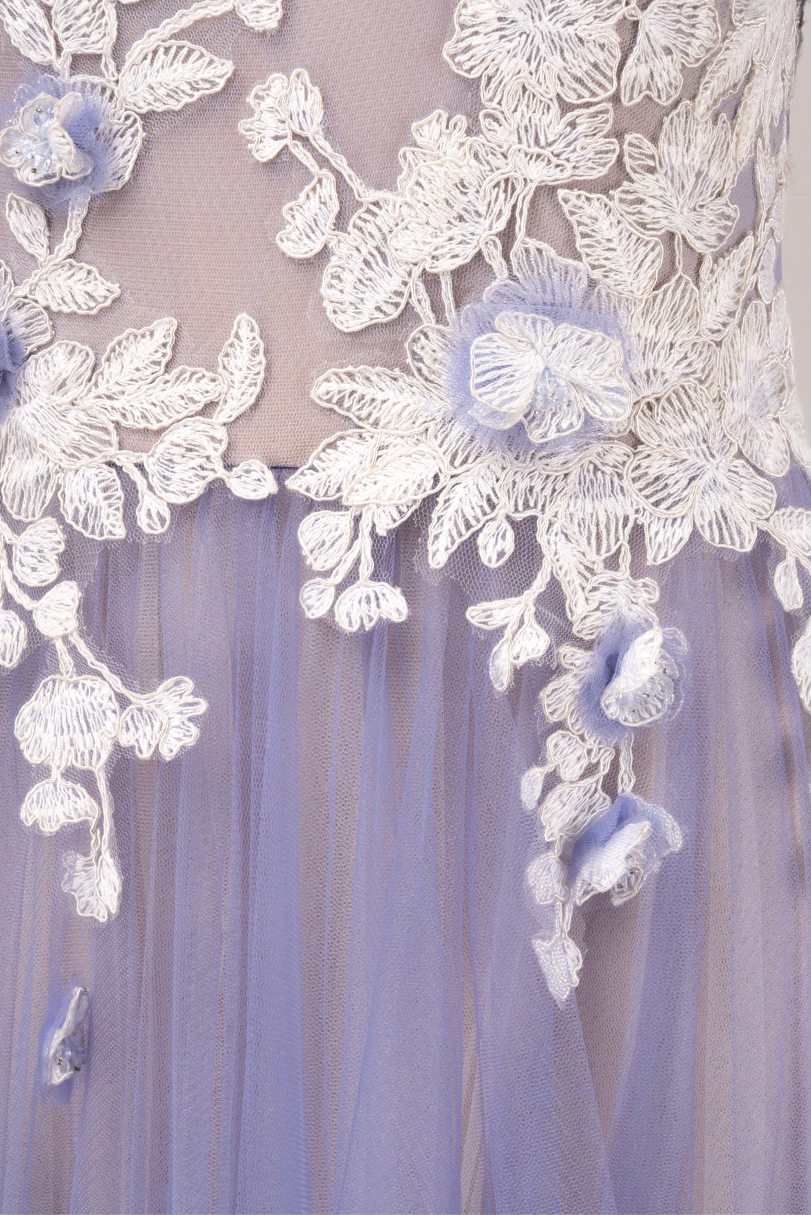 Tadashi Size 6 Cherry Blossom Embroidered Tulle Dress - Image 3