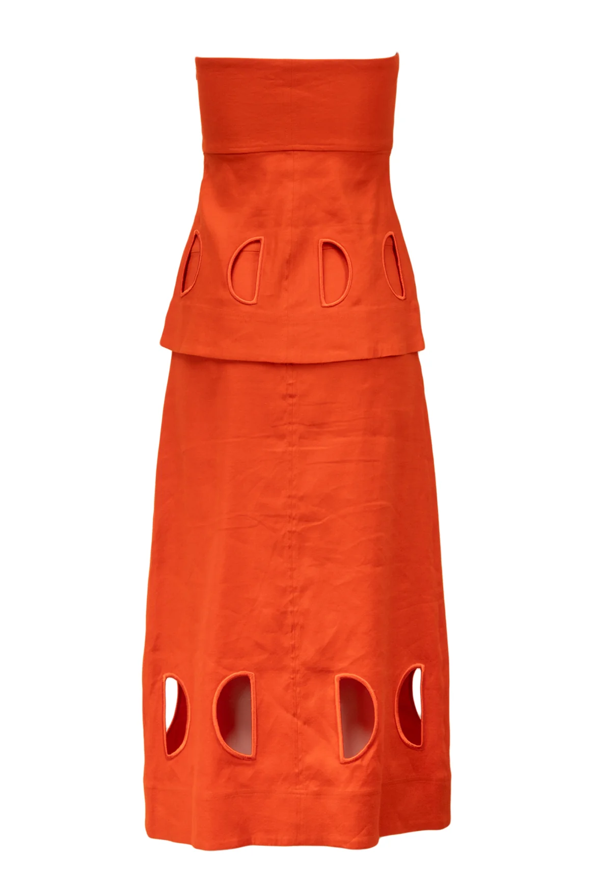 Tanya Taylor Size 4 Linen Blend Cutout Strapless Top & Skirt Set - Image 2