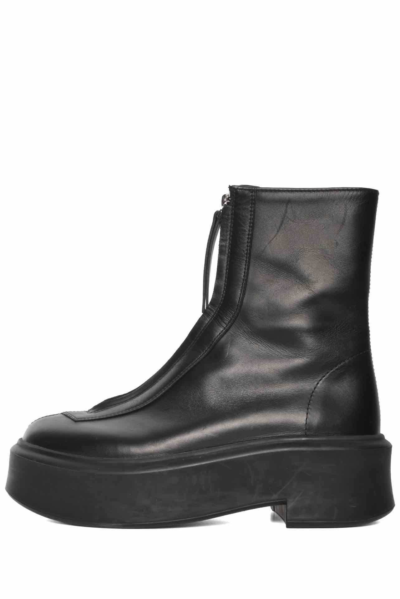 The Row Size 35 Leather Zipped Ankle Boots - Image 3