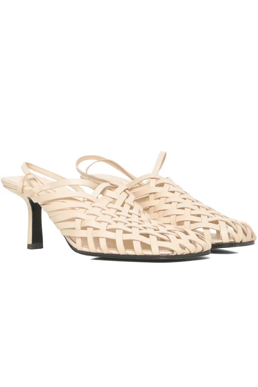 The Row Size 38.5 Smooth Vegetable Leather Woven Mule Sandals - Image 2
