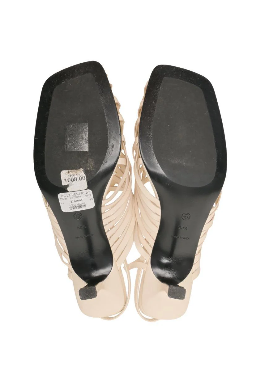 The Row Size 38.5 Smooth Vegetable Leather Woven Mule Sandals - Image 5
