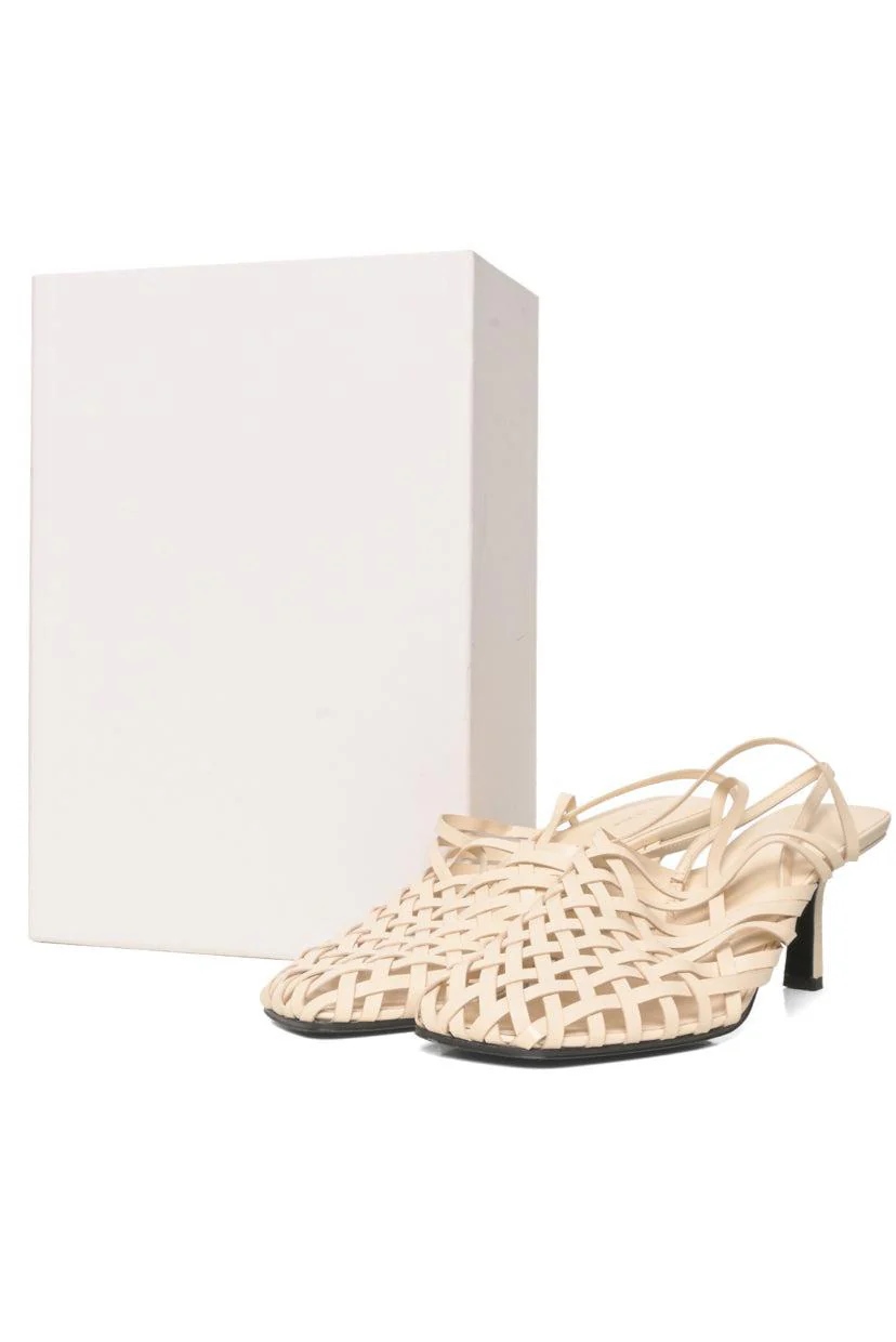 The Row Size 38.5 Smooth Vegetable Leather Woven Mule Sandals - Image 6