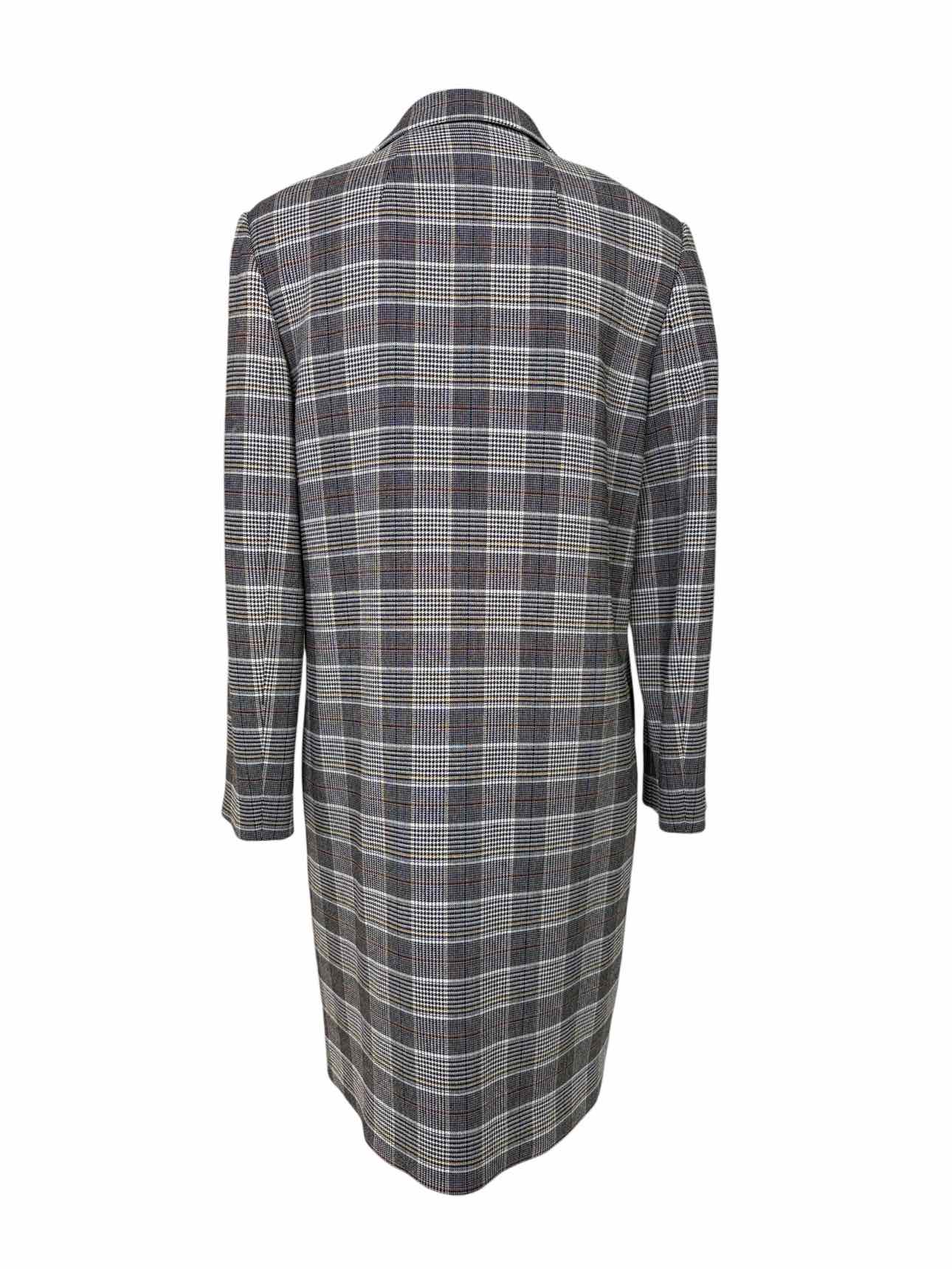 Theory Size L Double Breasted Check Poly Coat - Image 2