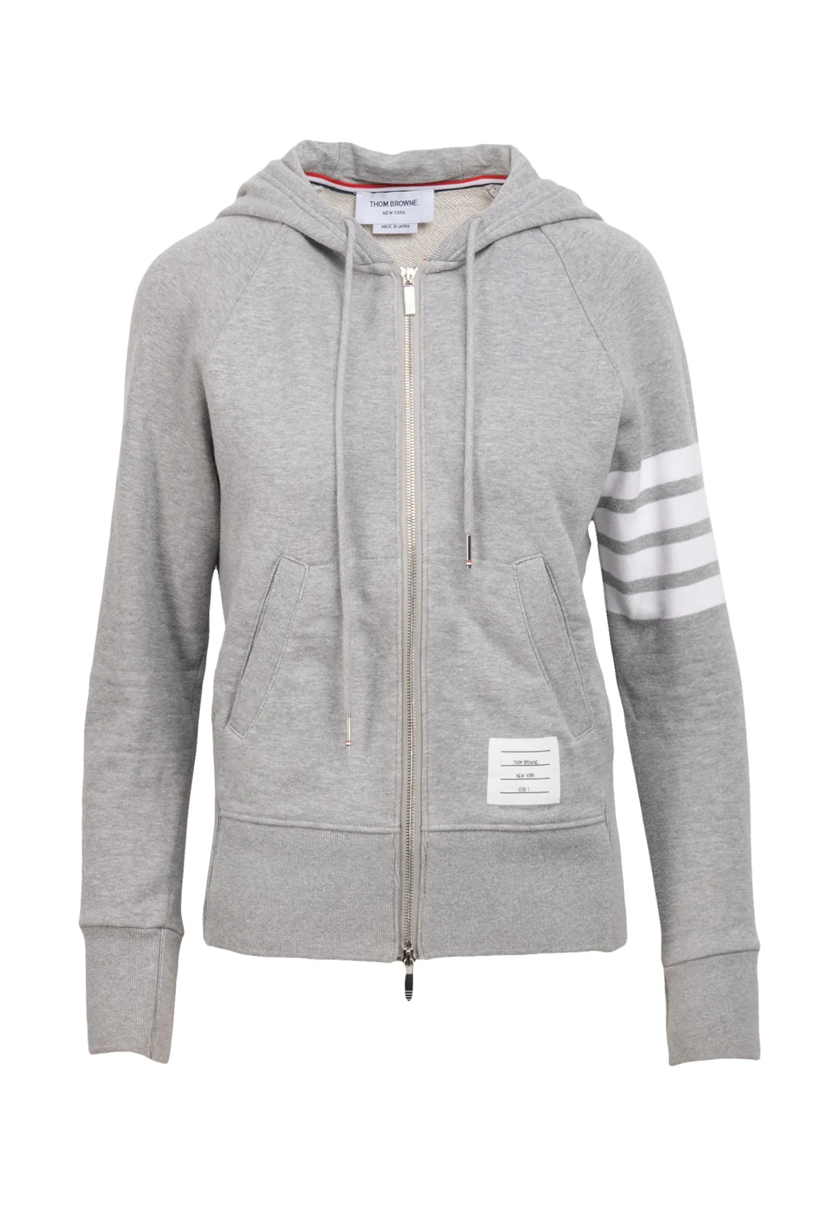 Thom Browne Size 1 4-Bar Stripe Zip-Up Cotton Men's Hoodie