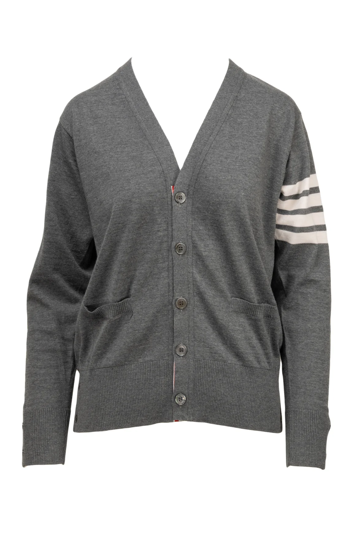 Thom Browne Size 2 Men's 4 Bar Merino Wool Cardigan