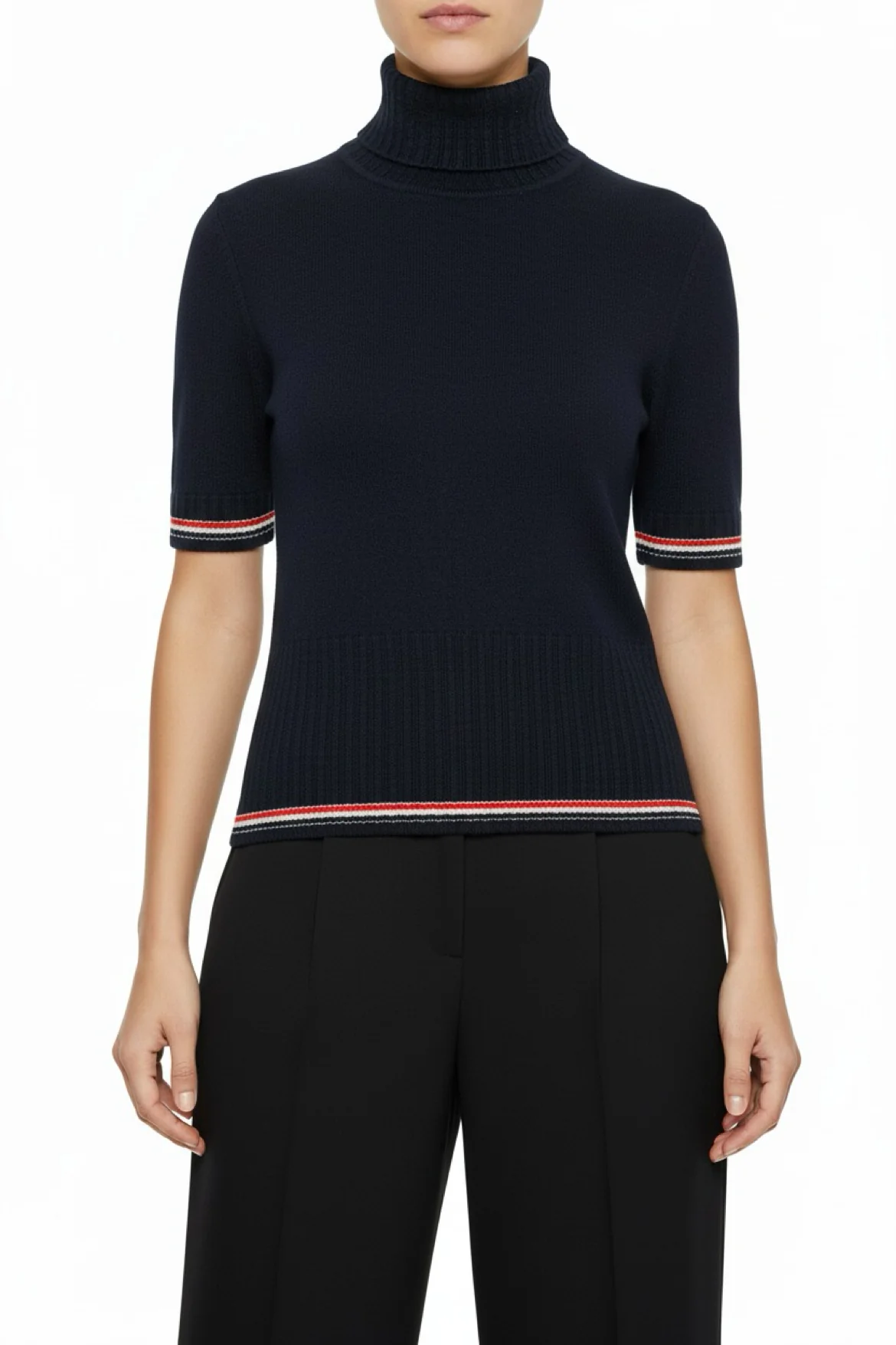 Thom Browne Size 36 Cashmere Short-Sleeve Turtleneck Sweater - Image 2