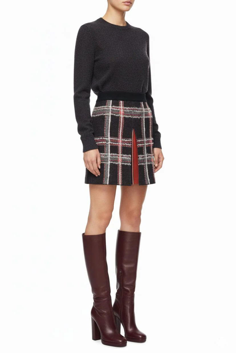 Thom Browne Size 40 Plaid Wool Skirt - Image 2