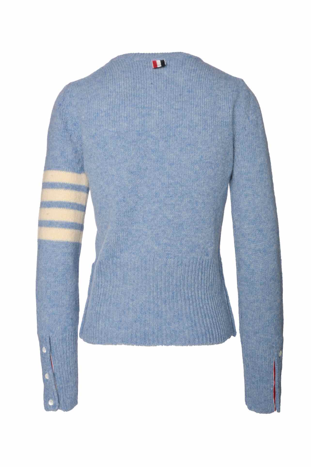 Thom Browne Size 40 Wool Jersey Stitch Classic 4-Bar Pullover Sweater - Image 2