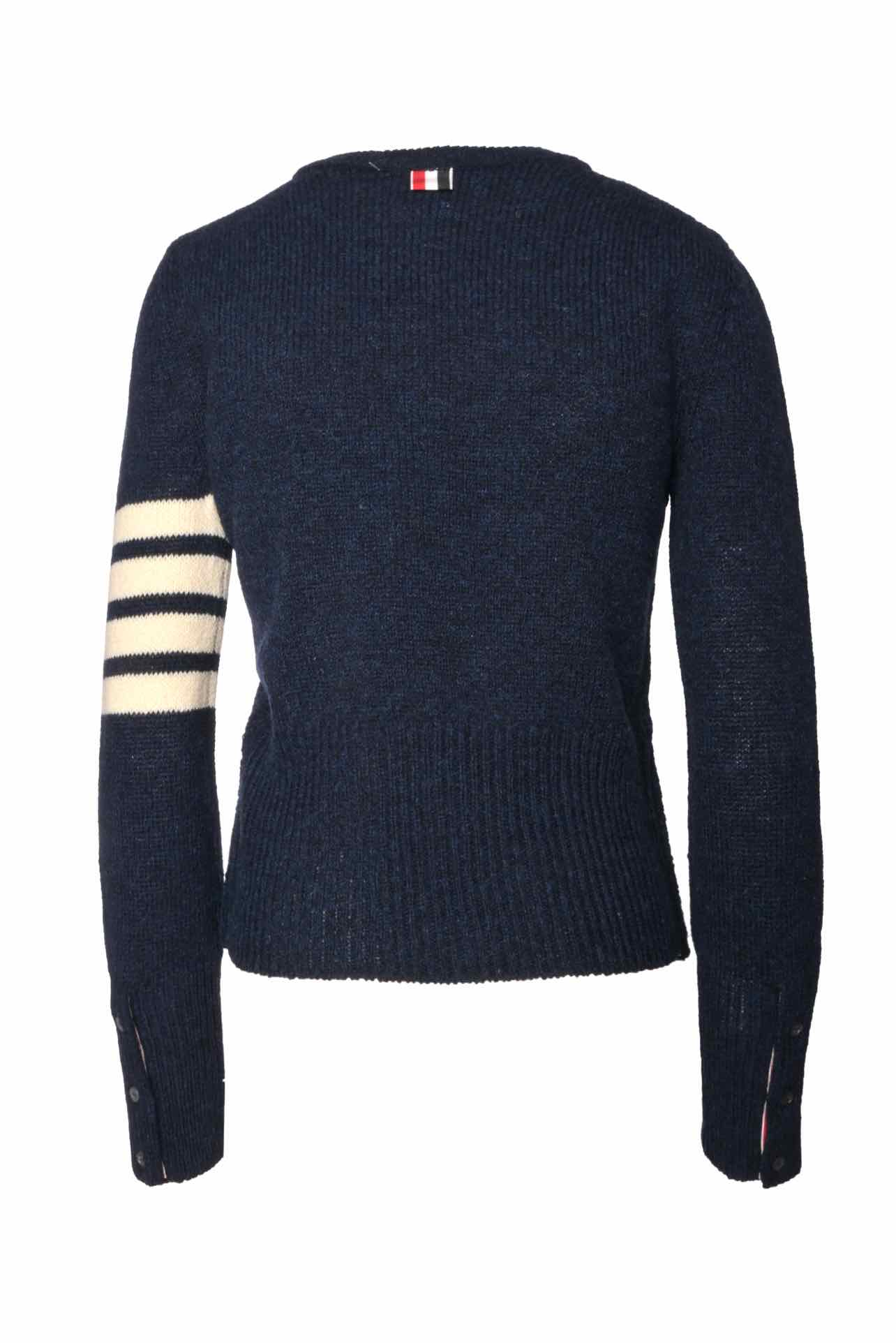Thom Browne Size 40 Wool Jersey Stitch Classic 4-Bar Pullover Sweater - Image 2