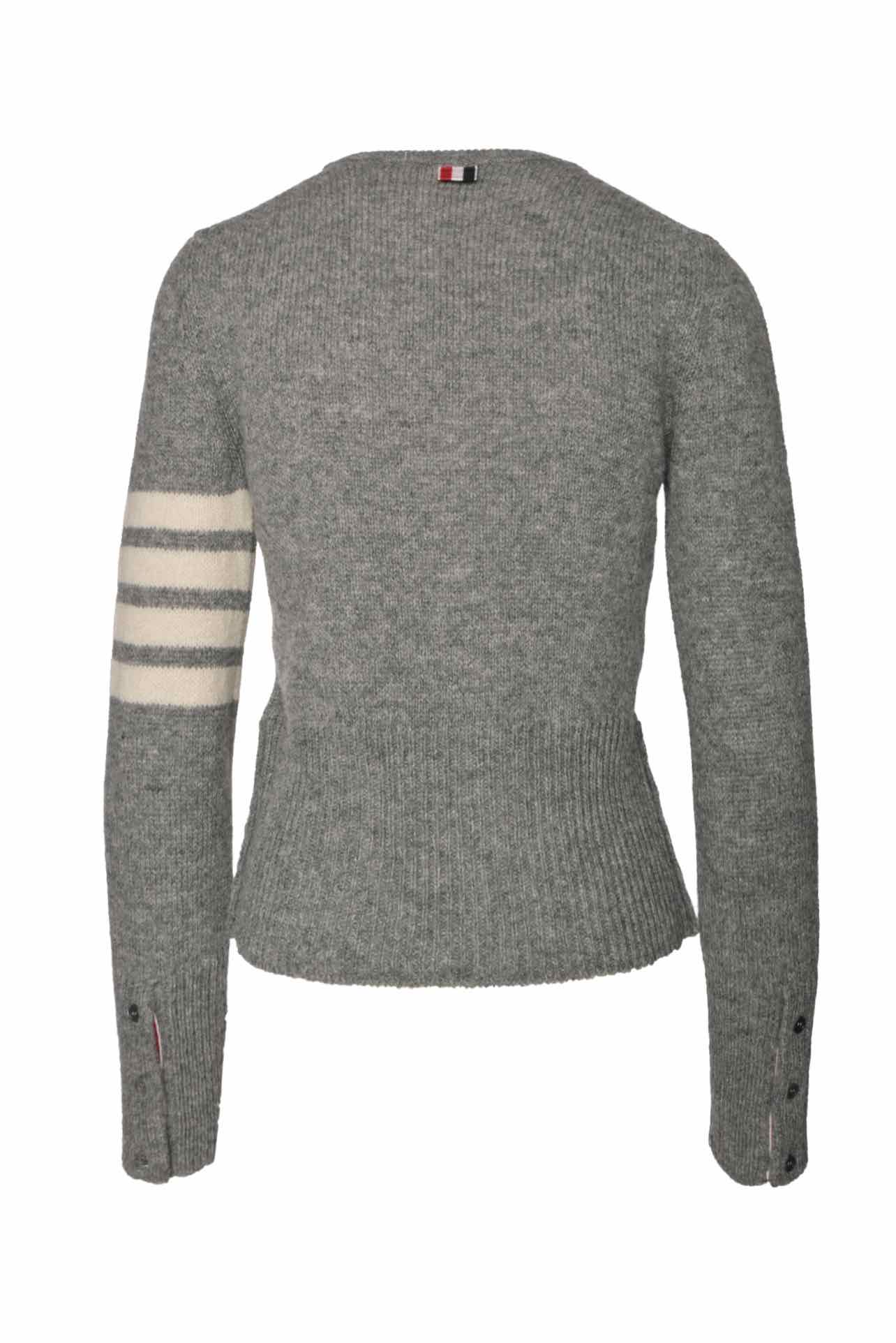 Thom Browne Size 40 Wool Jersey Stitch Classic 4-Bar Pullover Sweater - Image 2