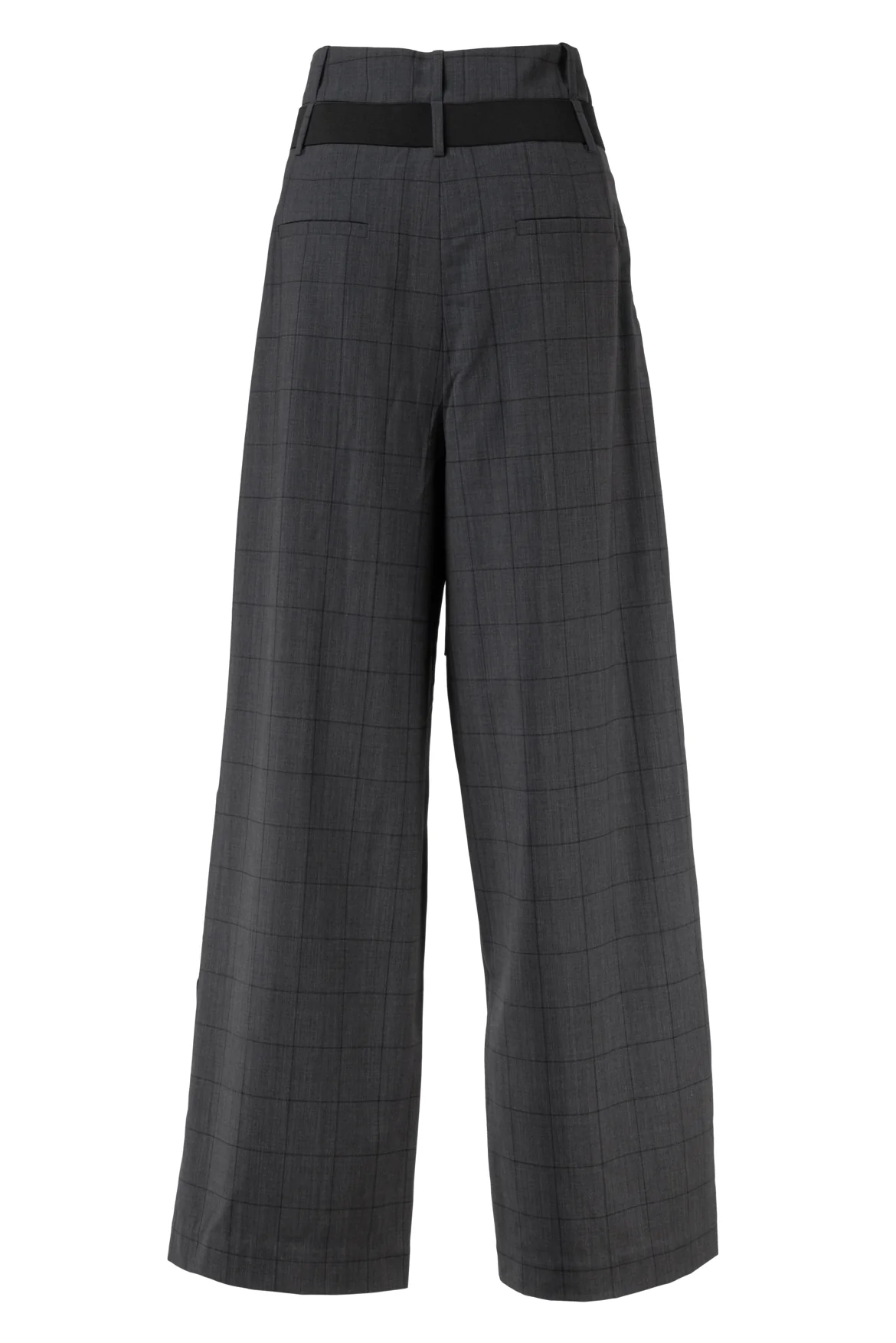 Tibi Size 2 Belted Wide Leg Windowpane Printed Pants - Image 2
