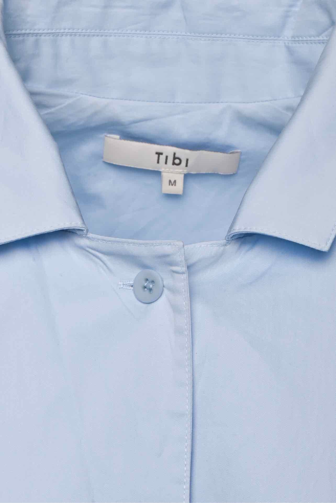 Tibi Size M Eco Poplin Bubble Hem Shirt - Image 3