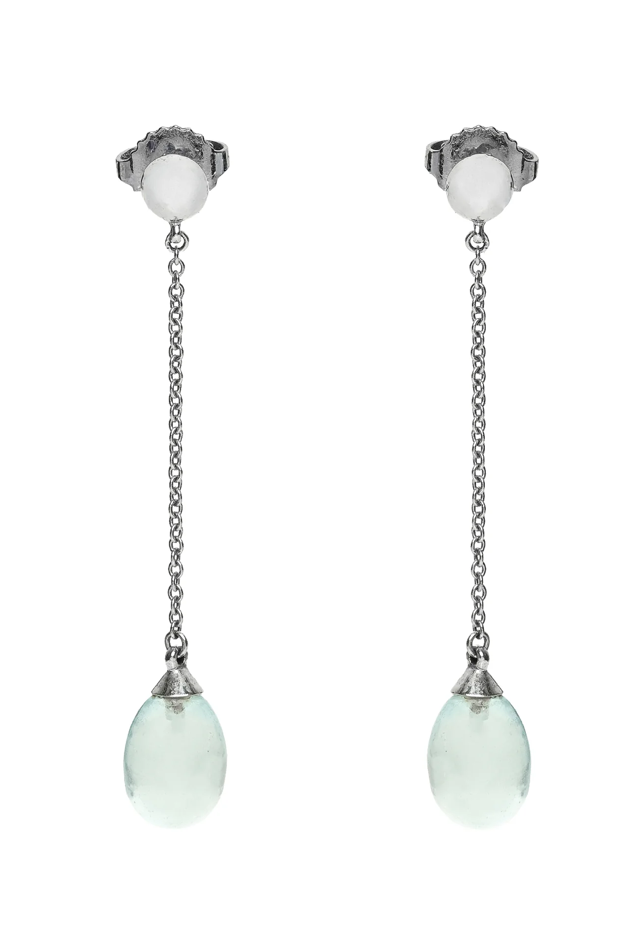 Tiffany & Co 18K White Gold Aquamarine Drop Earrings