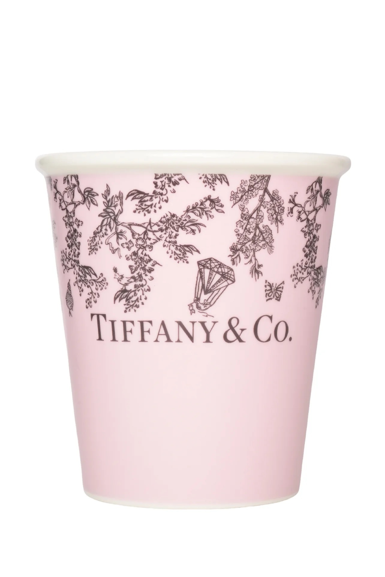 Tiffany & Co Bone China Cherry Blossom Tiffany Toilette Print Coffee Cup