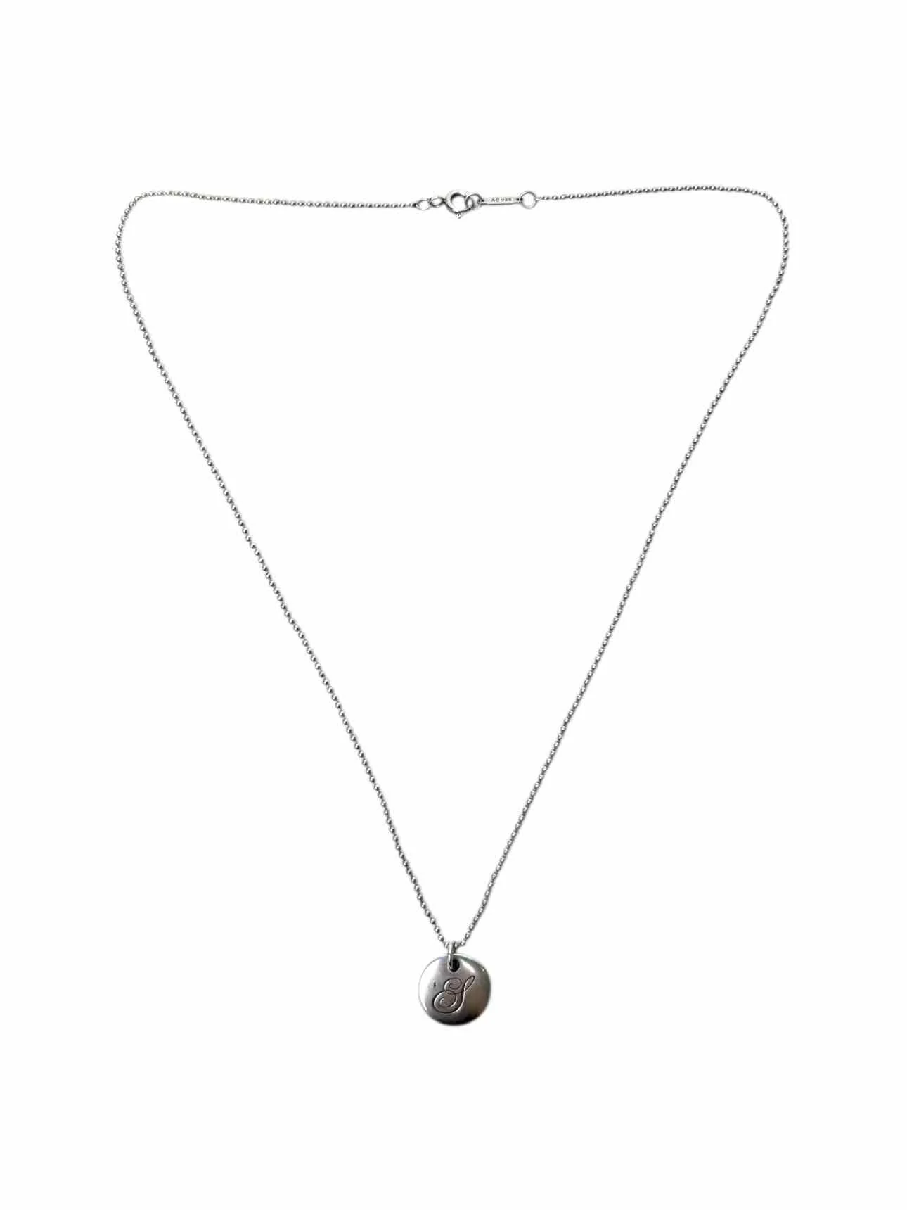 Tiffany & Co Notes Alphabet Disc Charm Pendant Necklace - Image 2