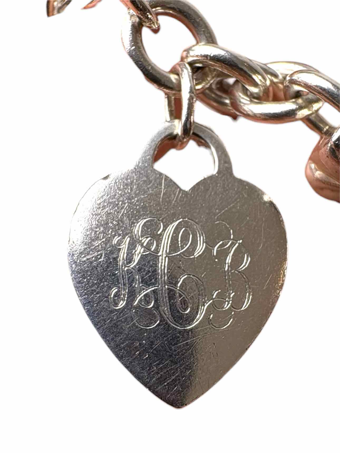 Tiffany & Co Silver Heart Padlock Charm Bracelet - Image 4