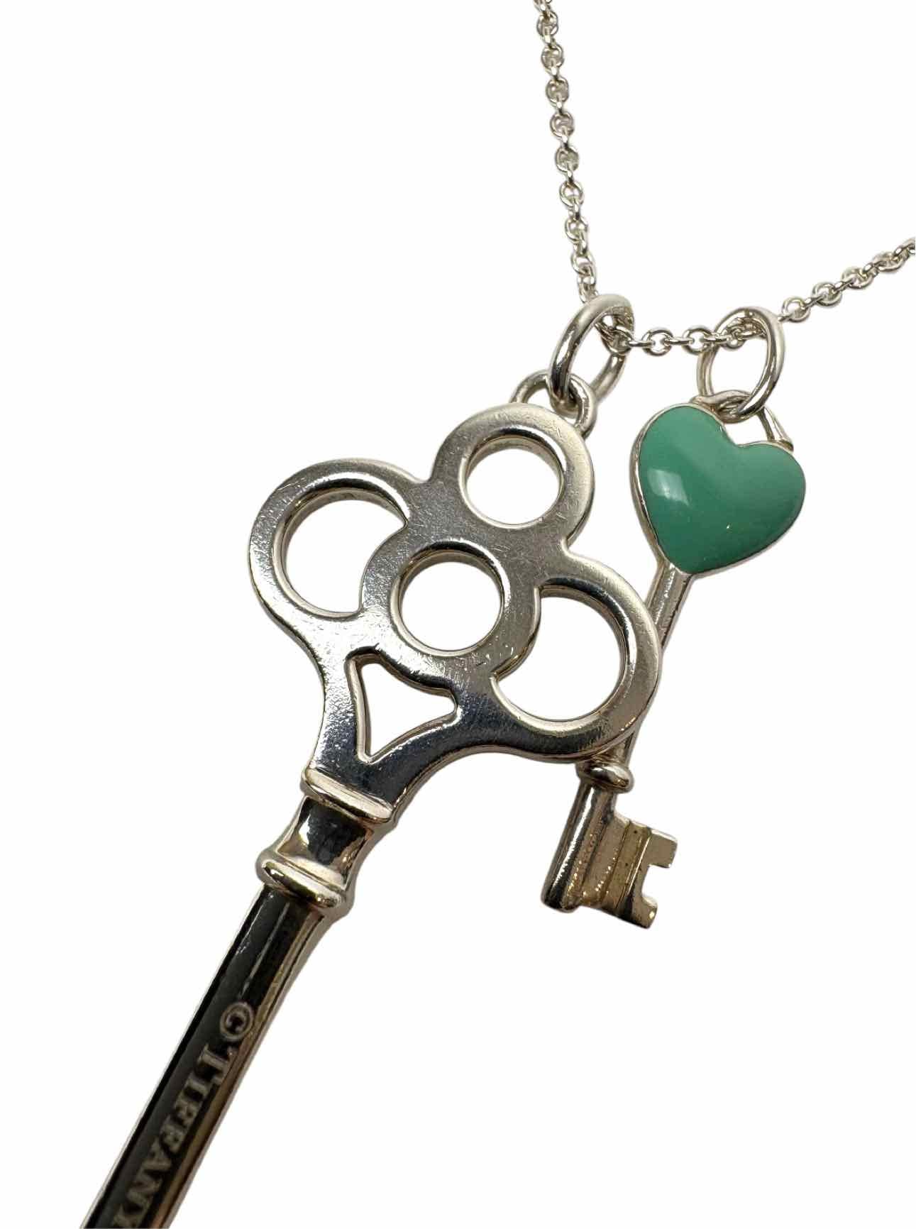 Tiffany & Co Silver Key Pendant Necklace - Image 3