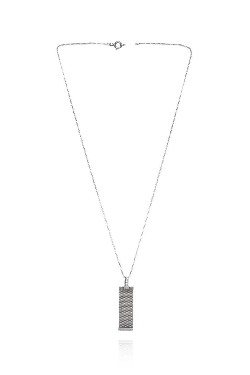 Tiffany & Co Sterling Silver Somerset Mesh Pendant Necklace - Image 2