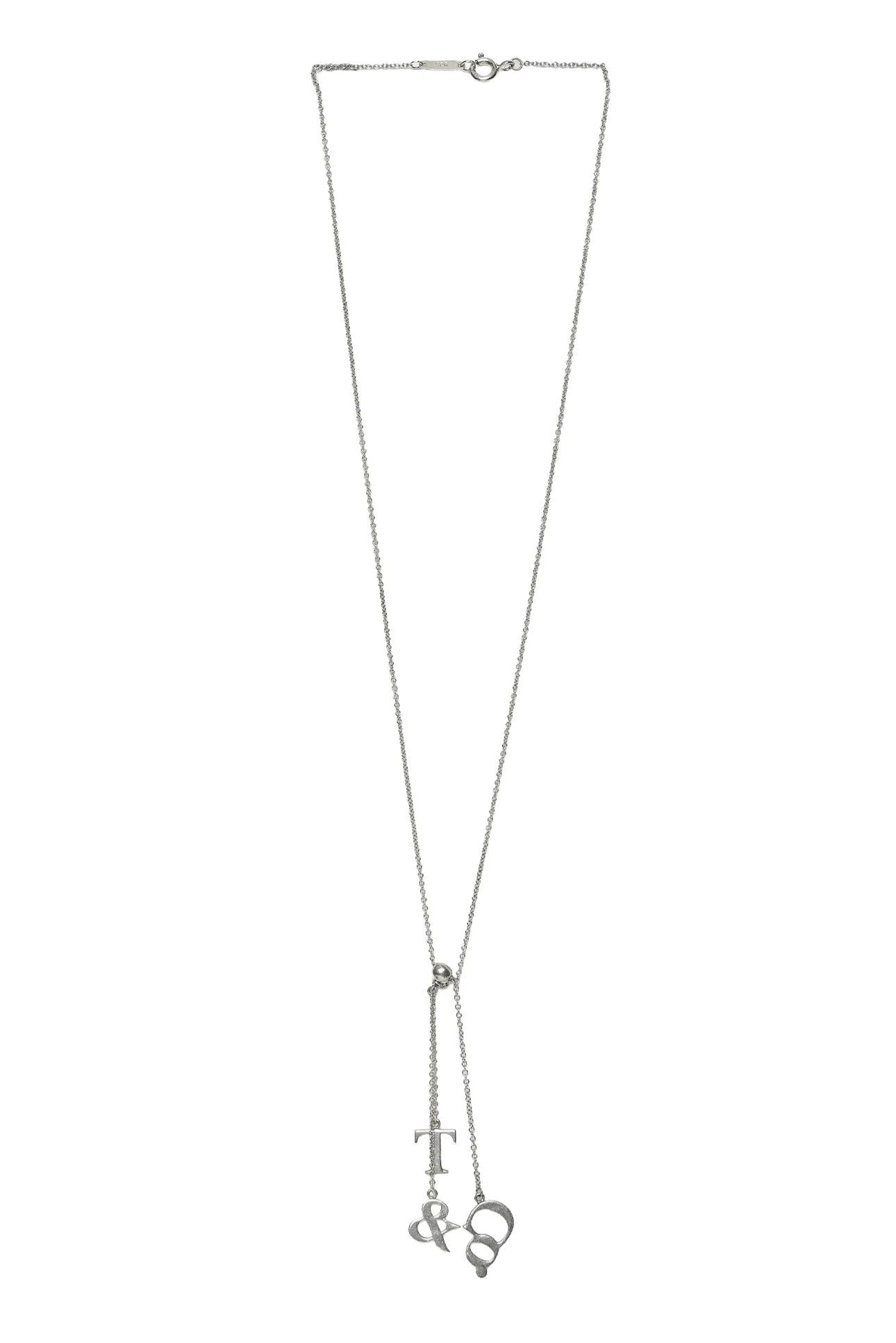 Tiffany & Co Sterling Silver T & Co. Letters Lariat Necklace - Image 2