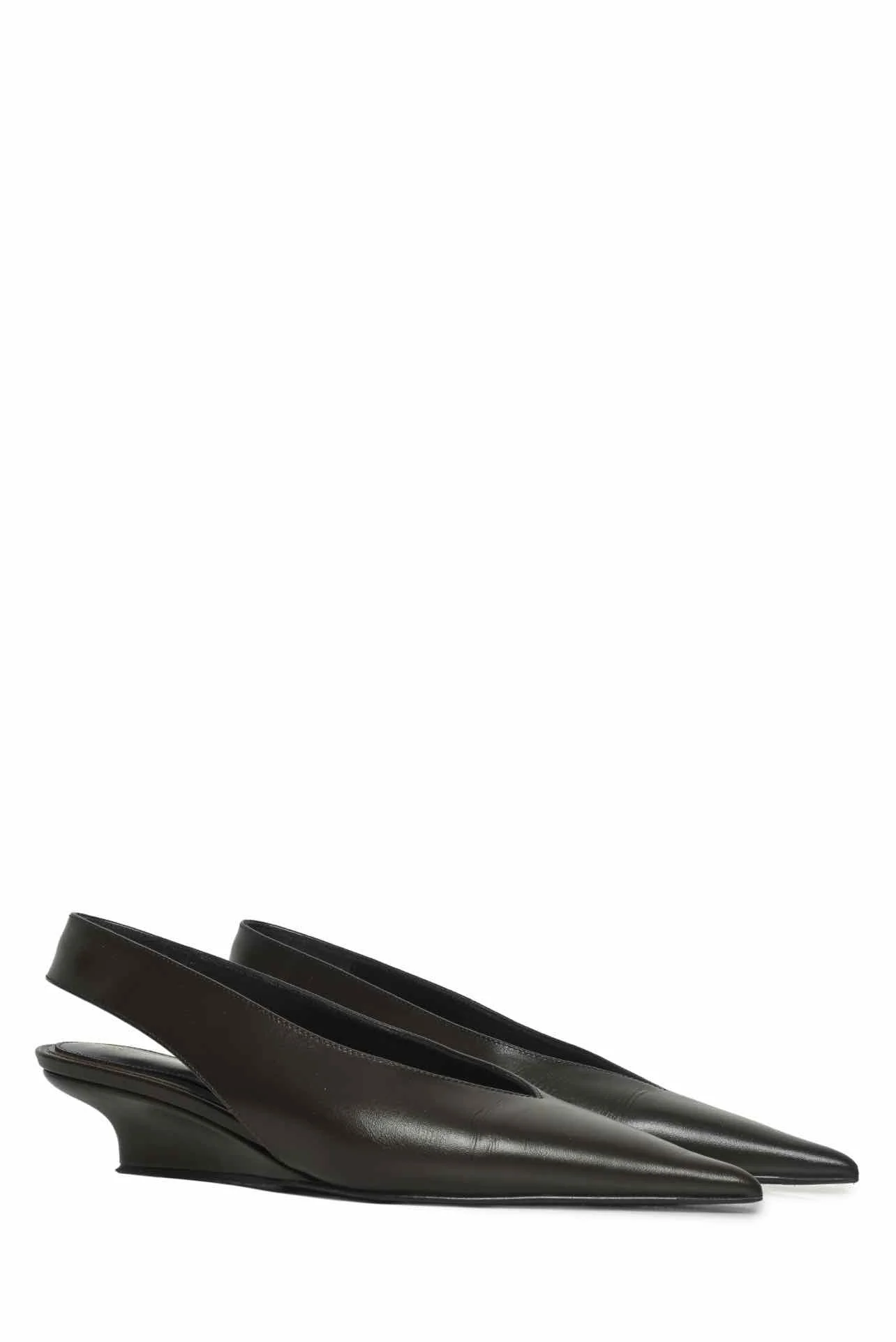 Toteme Size 37 Wedge-Heel Leather Slingbacks - Image 2