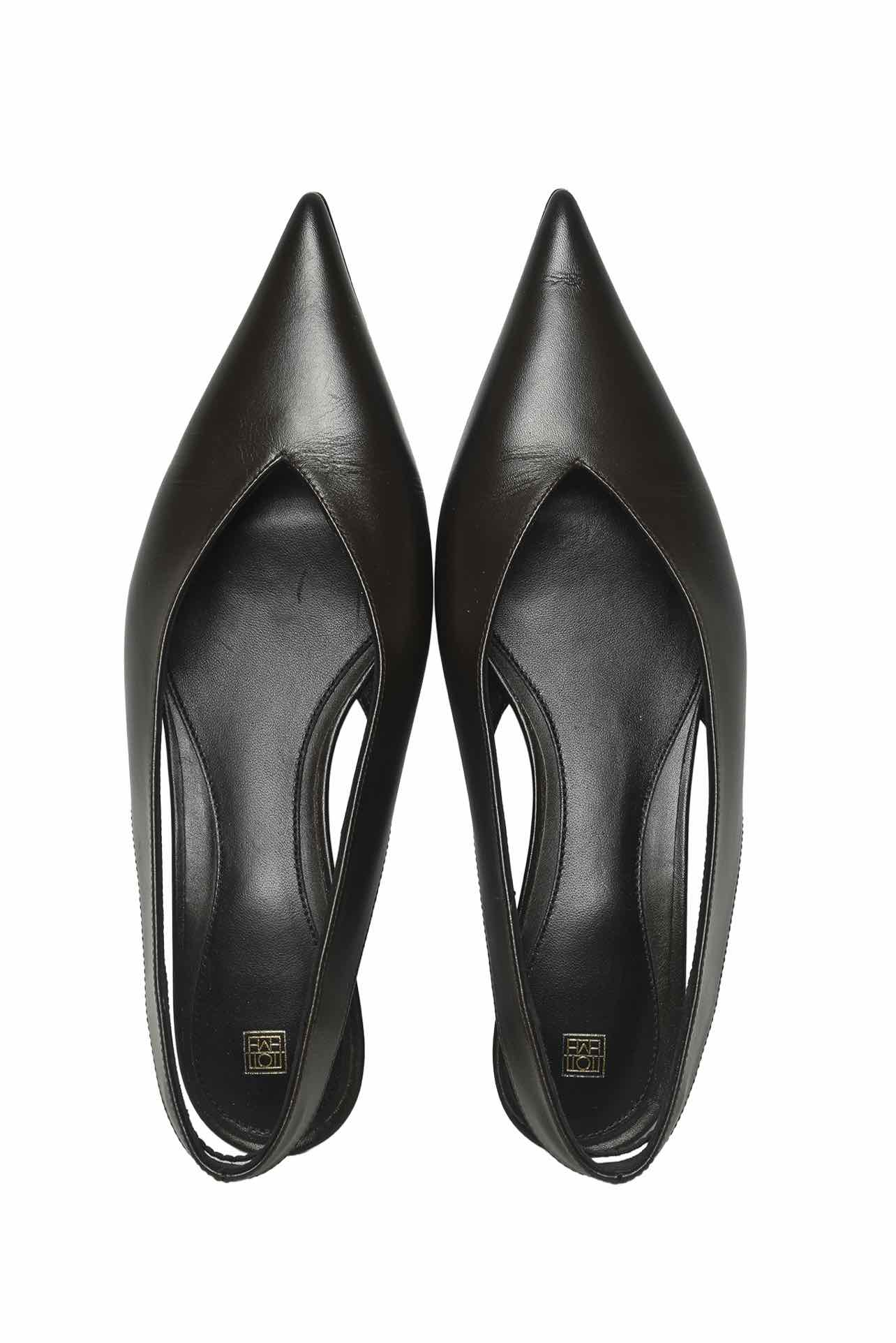 Toteme Size 37 Wedge-Heel Leather Slingbacks - Image 6