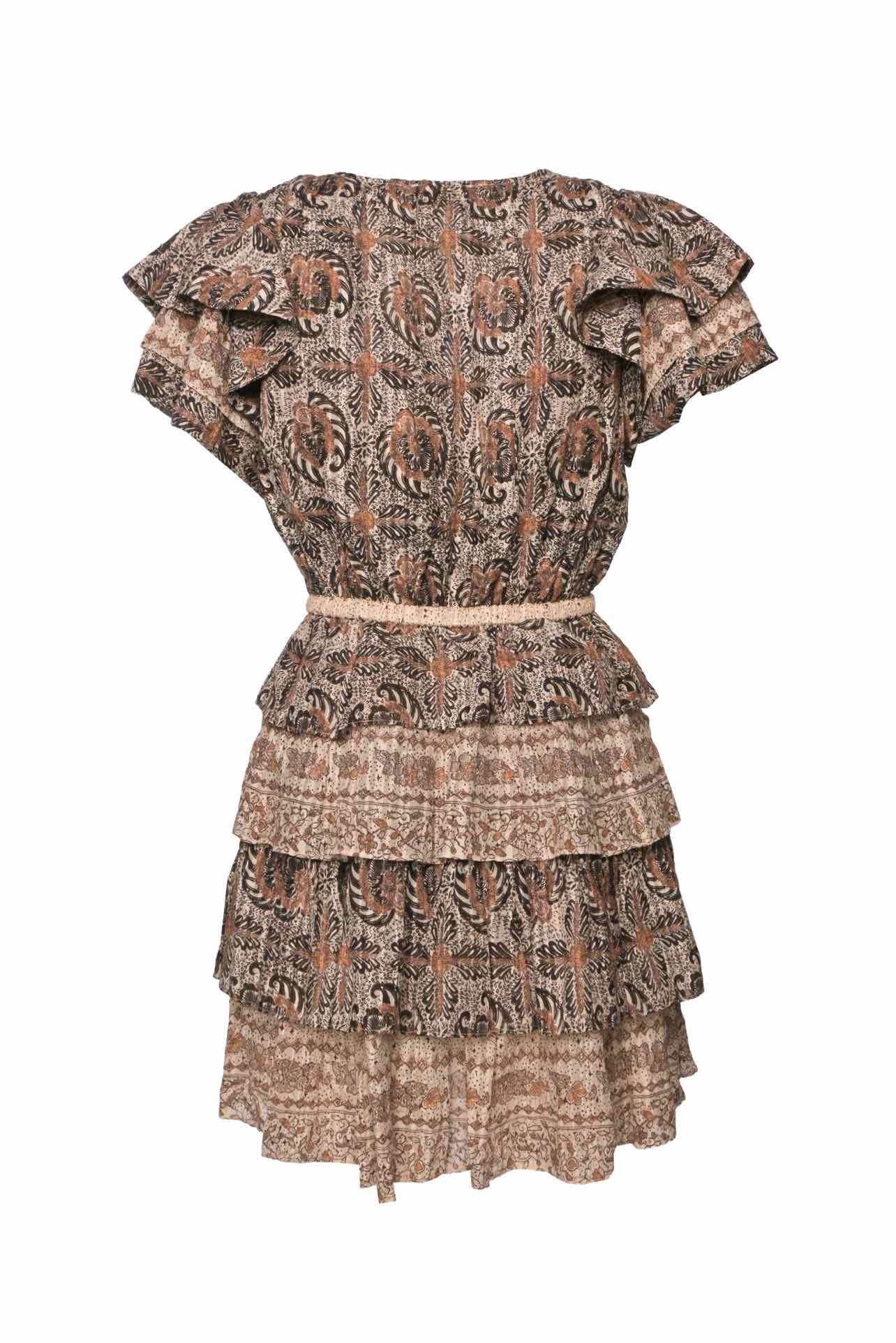 Ulla Johnson Size 0 Kaitlyn Tiered Flutter-Sleeve Mini Dress - Image 2