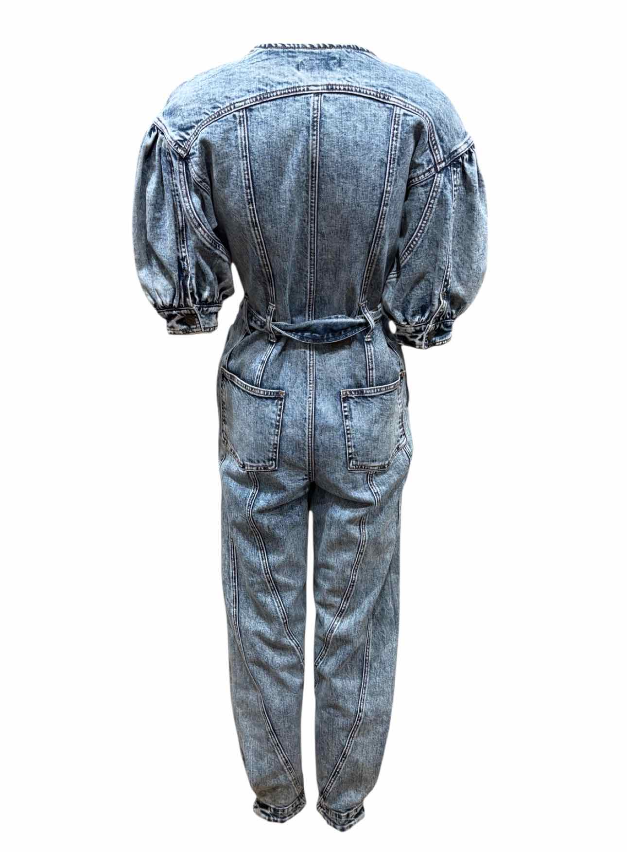 Ulla Johnson Size 2 Acid Wash Denim Jumpsuit - Image 2