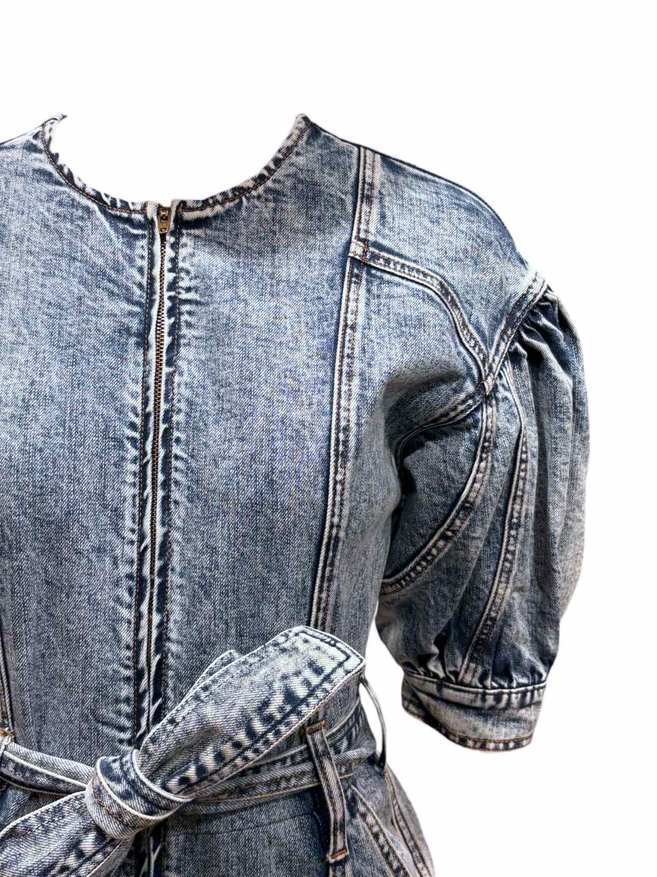 Ulla Johnson Size 2 Acid Wash Denim Jumpsuit - Image 3
