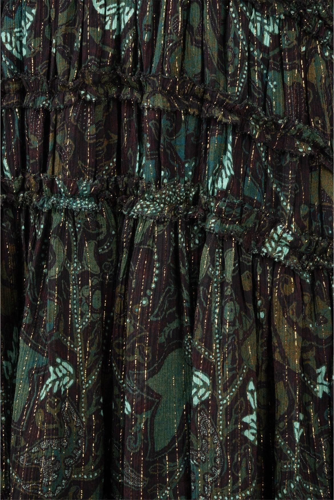 Ulla Johnson Size 6 Fiona Metallic Plunge Neck Maxi Dress - Image 3