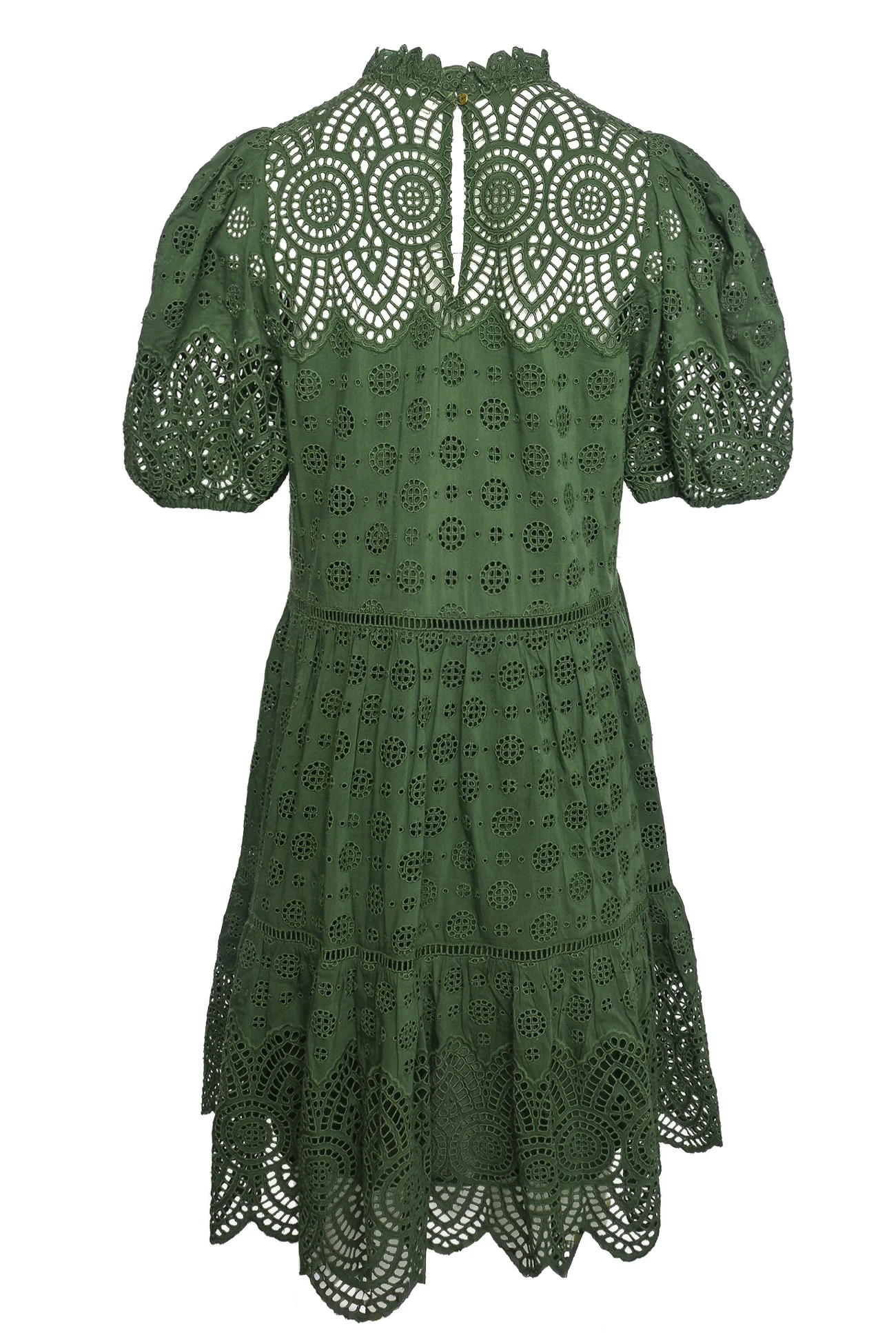 Ulla Johnson Size 6 Puff Sleeve Anglaise Mini Dress - Image 2