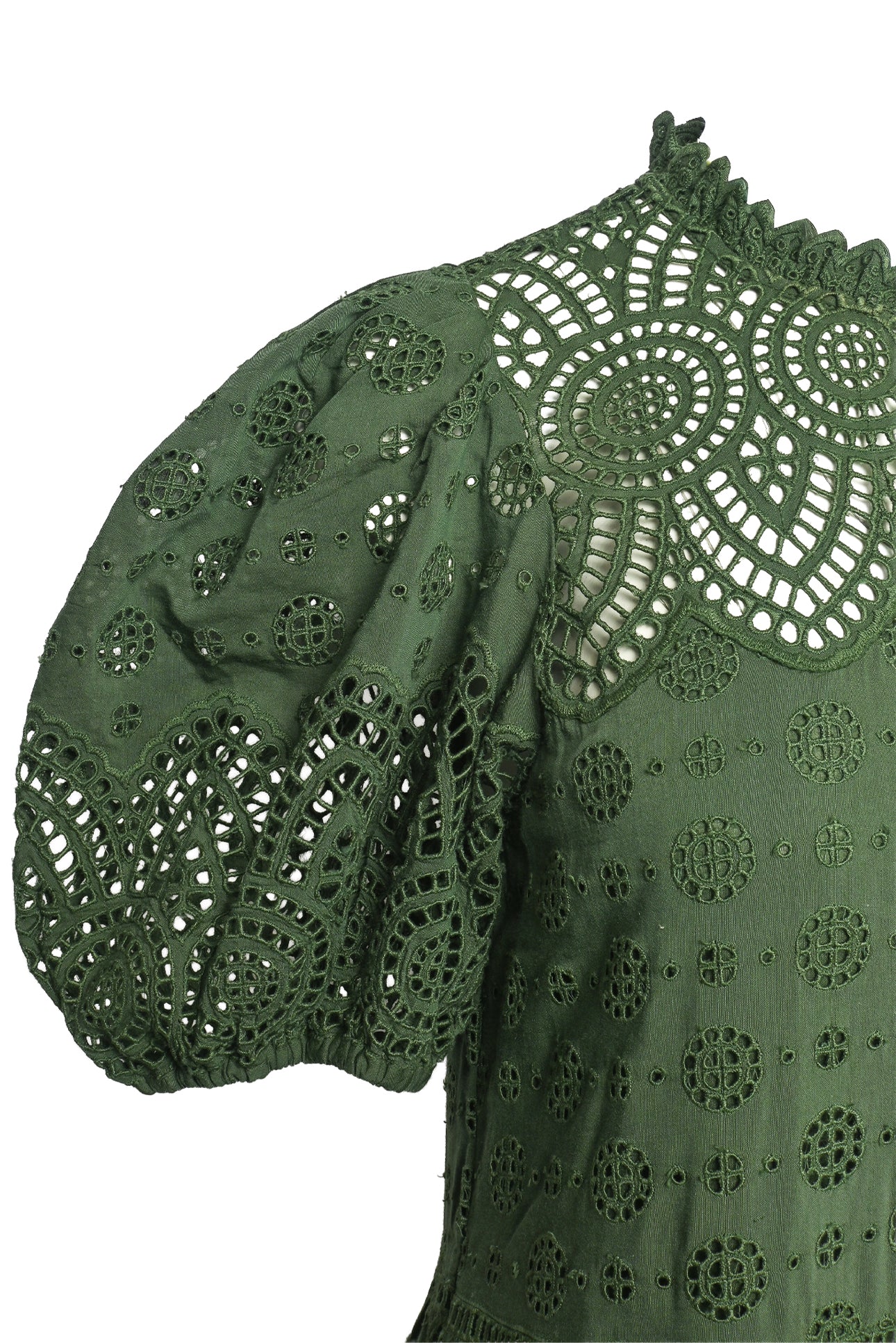 Ulla Johnson Size 6 Puff Sleeve Anglaise Mini Dress - Image 3