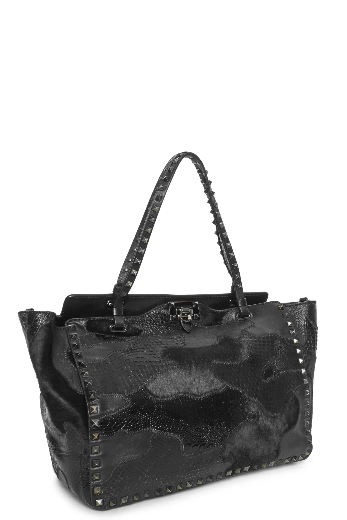 Valentino Exotic Leather Rockstud Shopper Tote - Image 2
