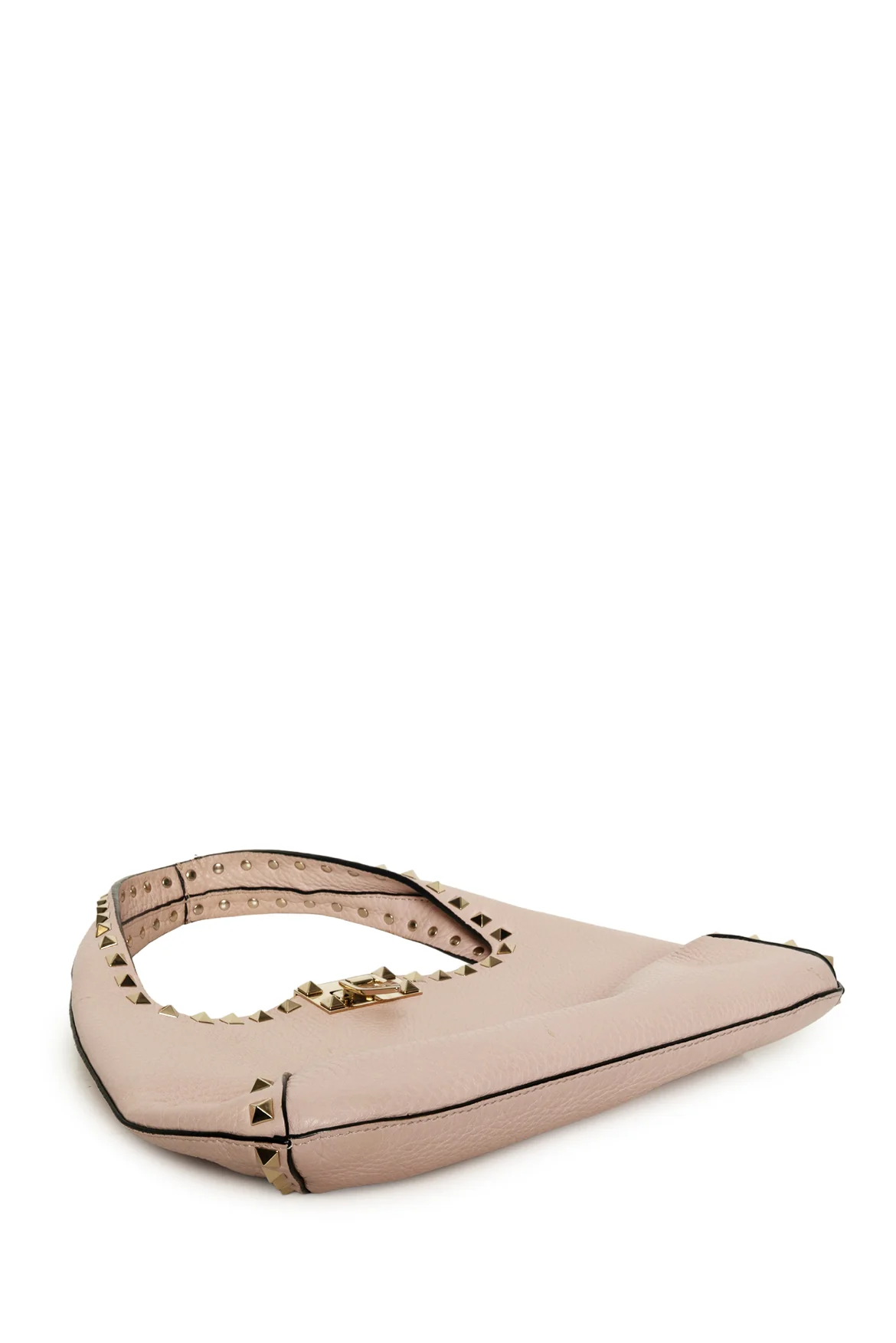 Valentino Pebbled Calfskin Small Rockstud Flip Lock Hobo - Image 4