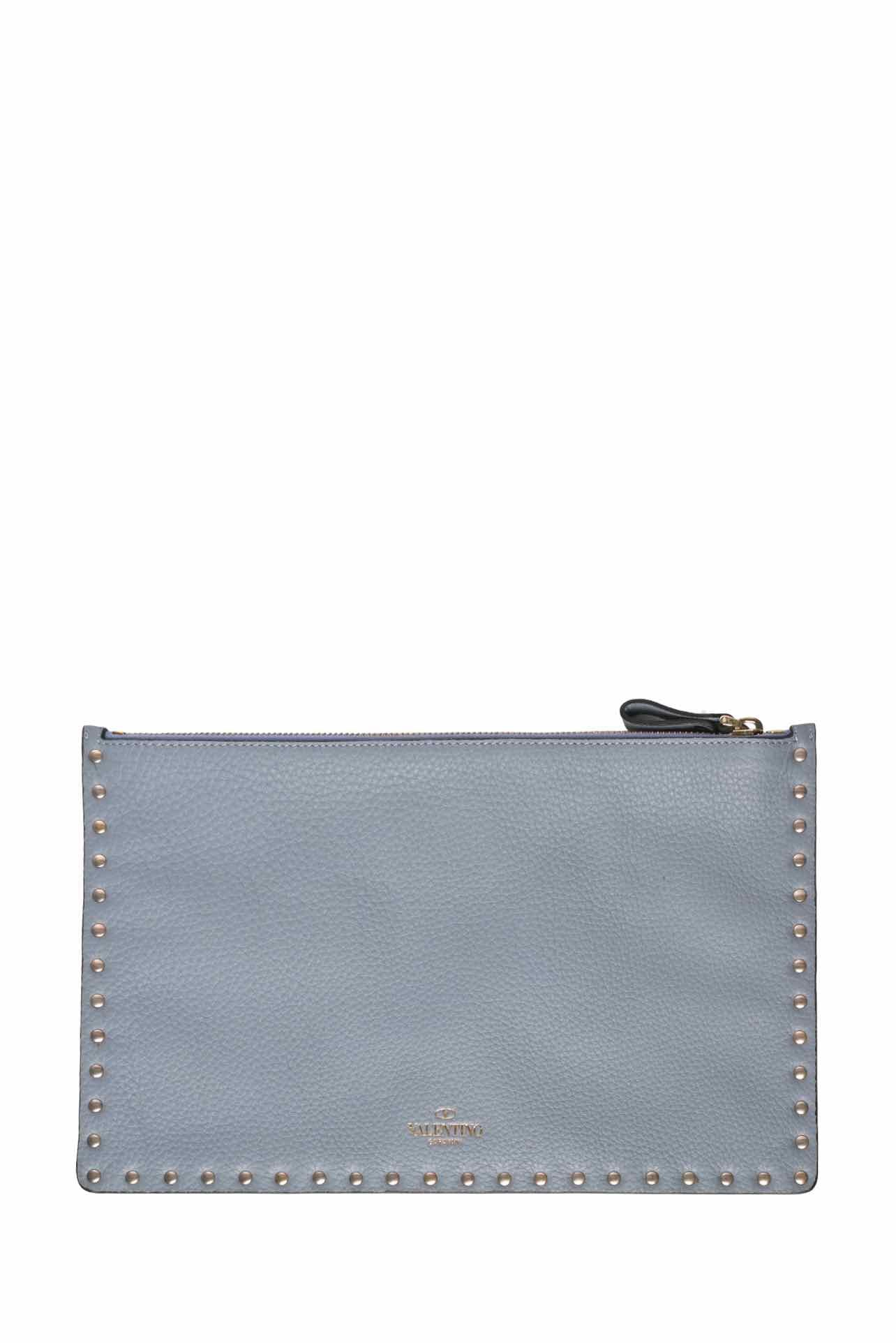 Valentino Rockstud Grain Leather Pouch Clutch - Image 2