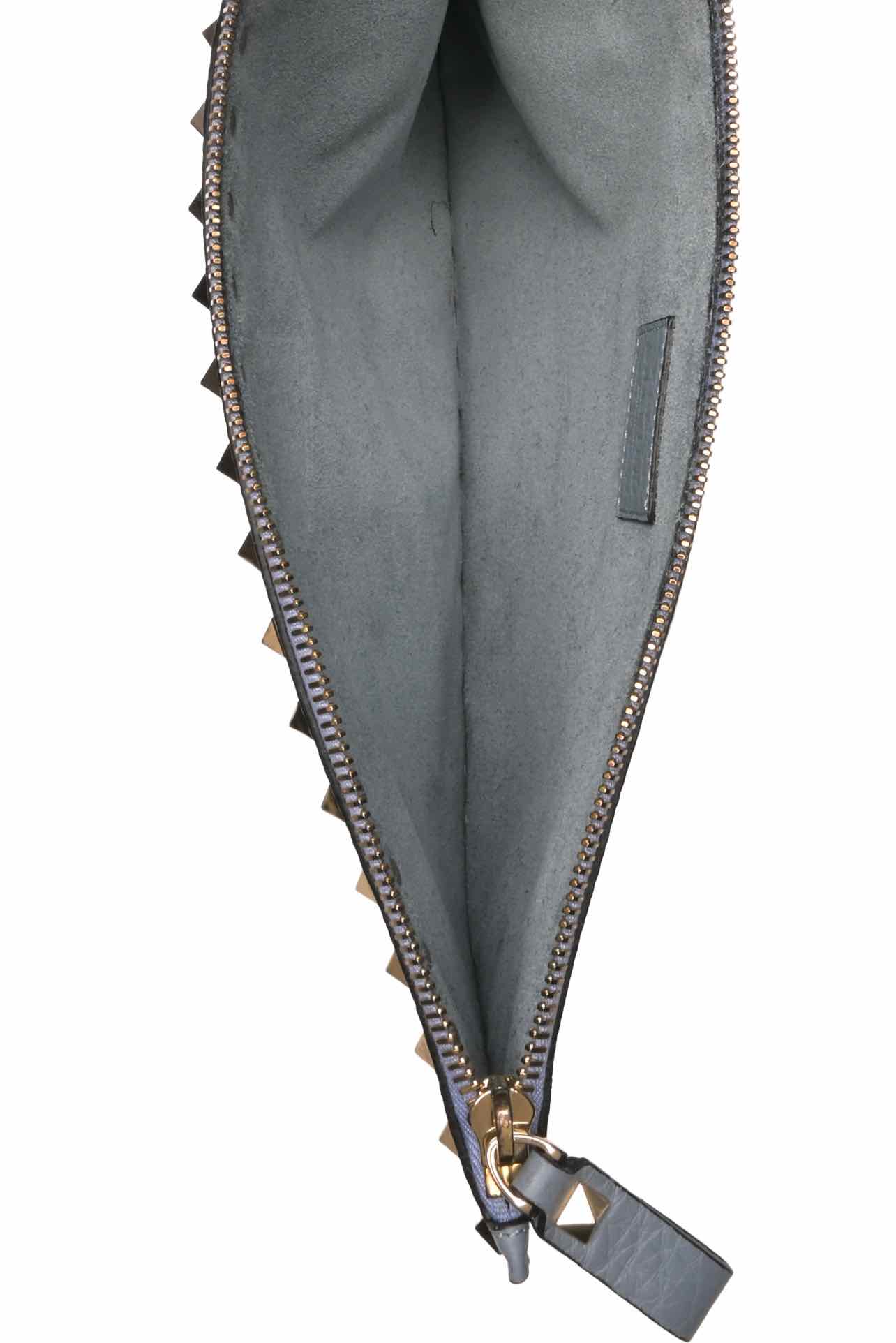Valentino Rockstud Grain Leather Pouch Clutch - Image 5