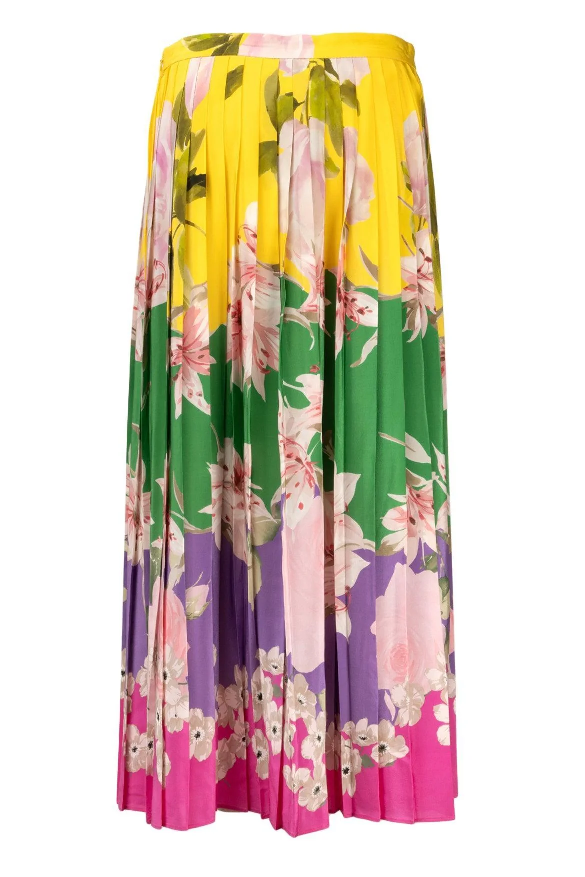 Valentino Size 10 Flying Flowers Pleated Skirt - Image 2