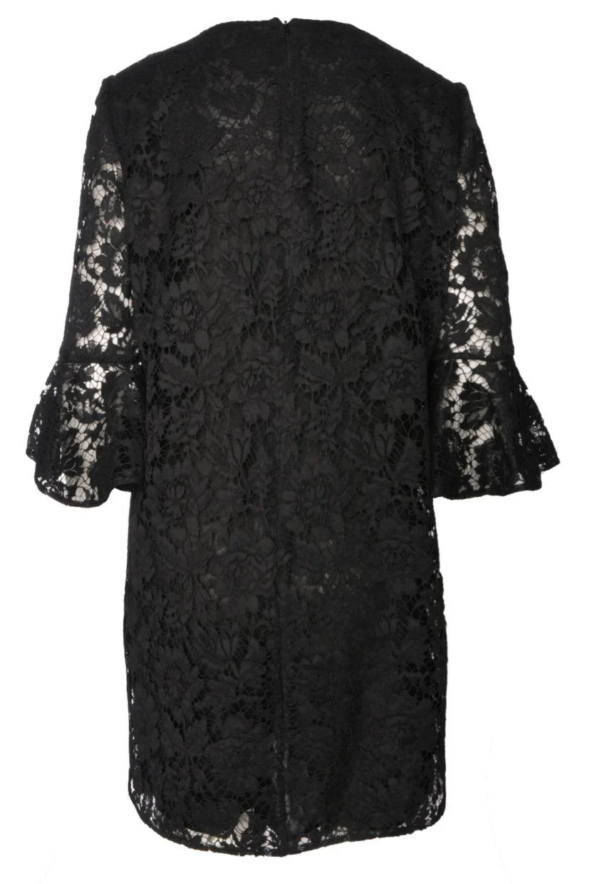 Valentino Size 10 Lace Flutter Sleeve Shift Dress - Image 2