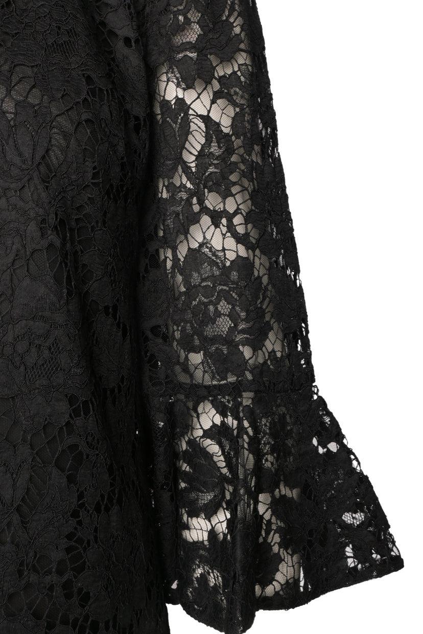 Valentino Size 10 Lace Flutter Sleeve Shift Dress - Image 3