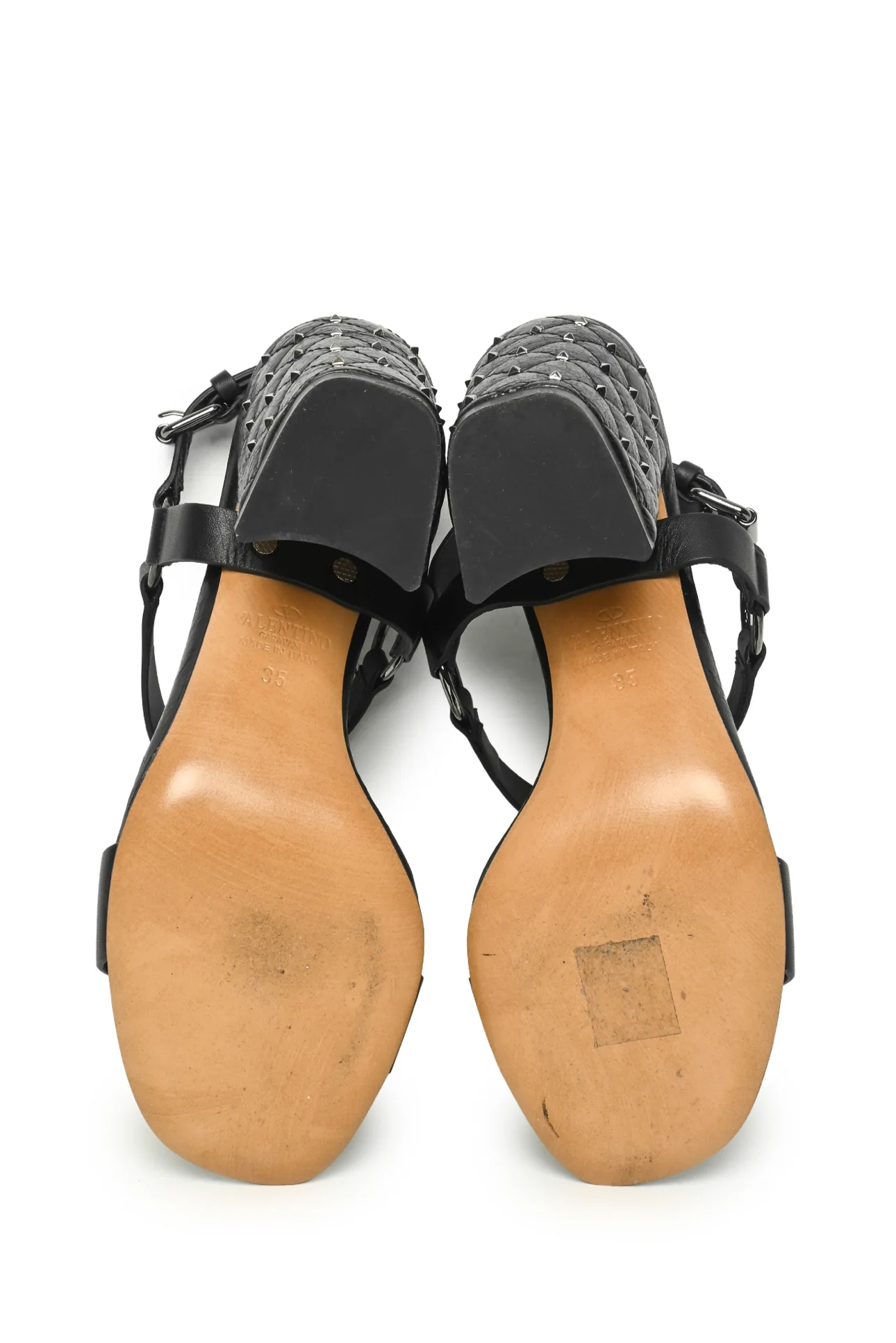 Valentino Size 35 Rockstud Spike Block Heel Sandals - Image 5