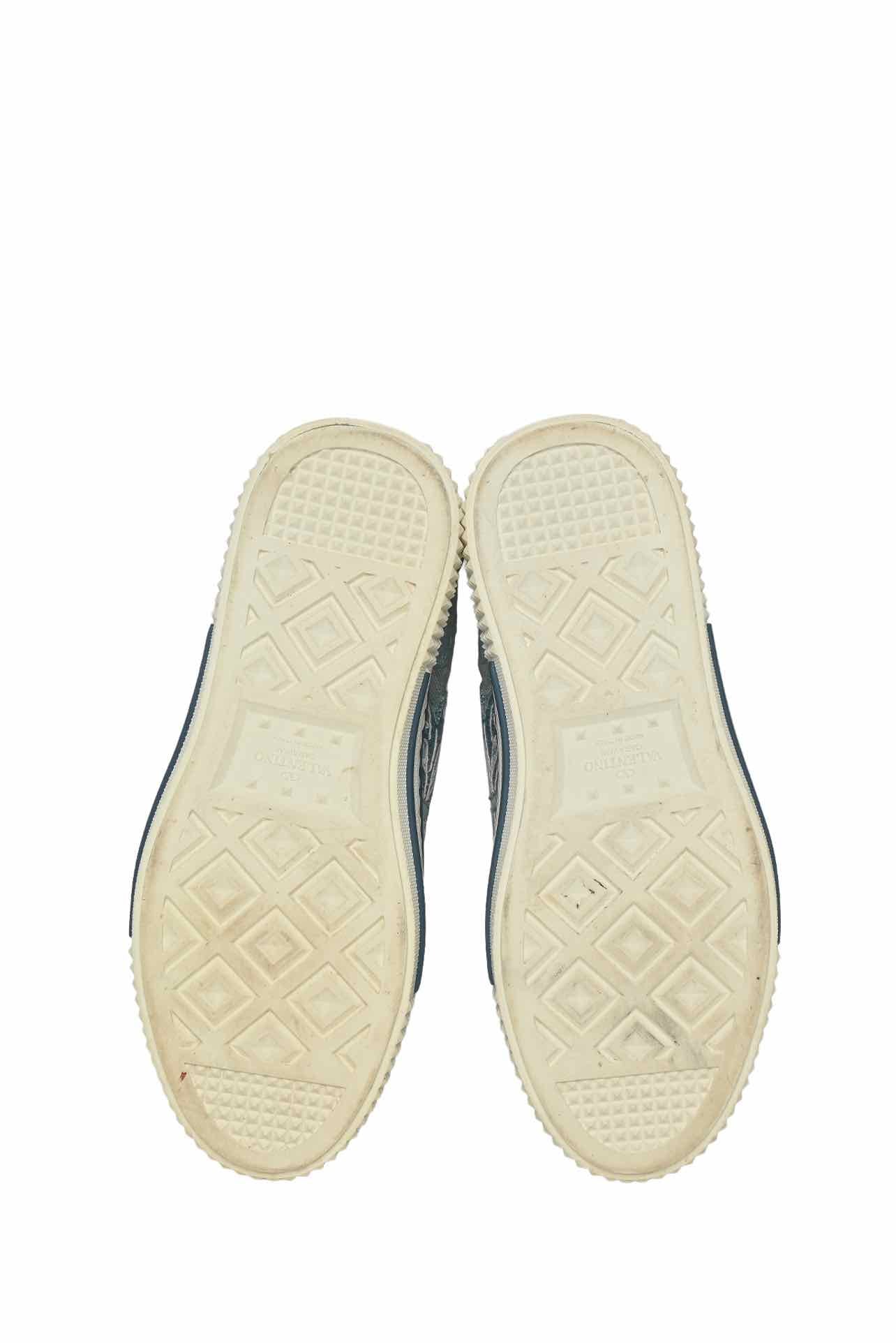 Valentino Size 36.5 Denim Butterfly Embroidered Sneaker - Image 7