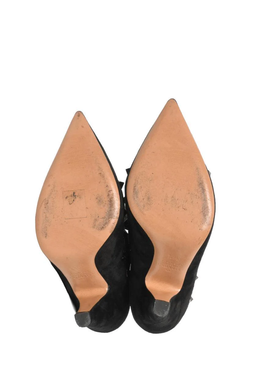 Valentino Size 36.5 Rockstud Accent Ruched Suede Knee Boots - Image 6
