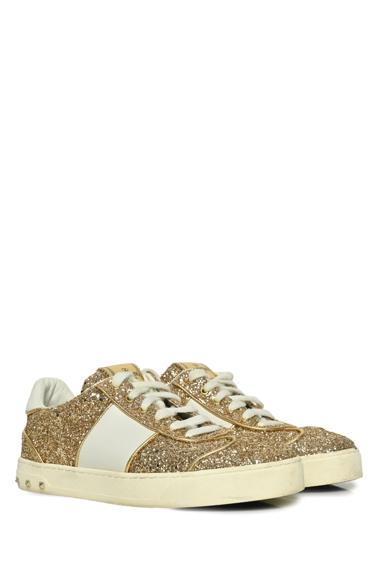 Valentino Size 36.5 Rockstud Glitter Sneakers - Image 2