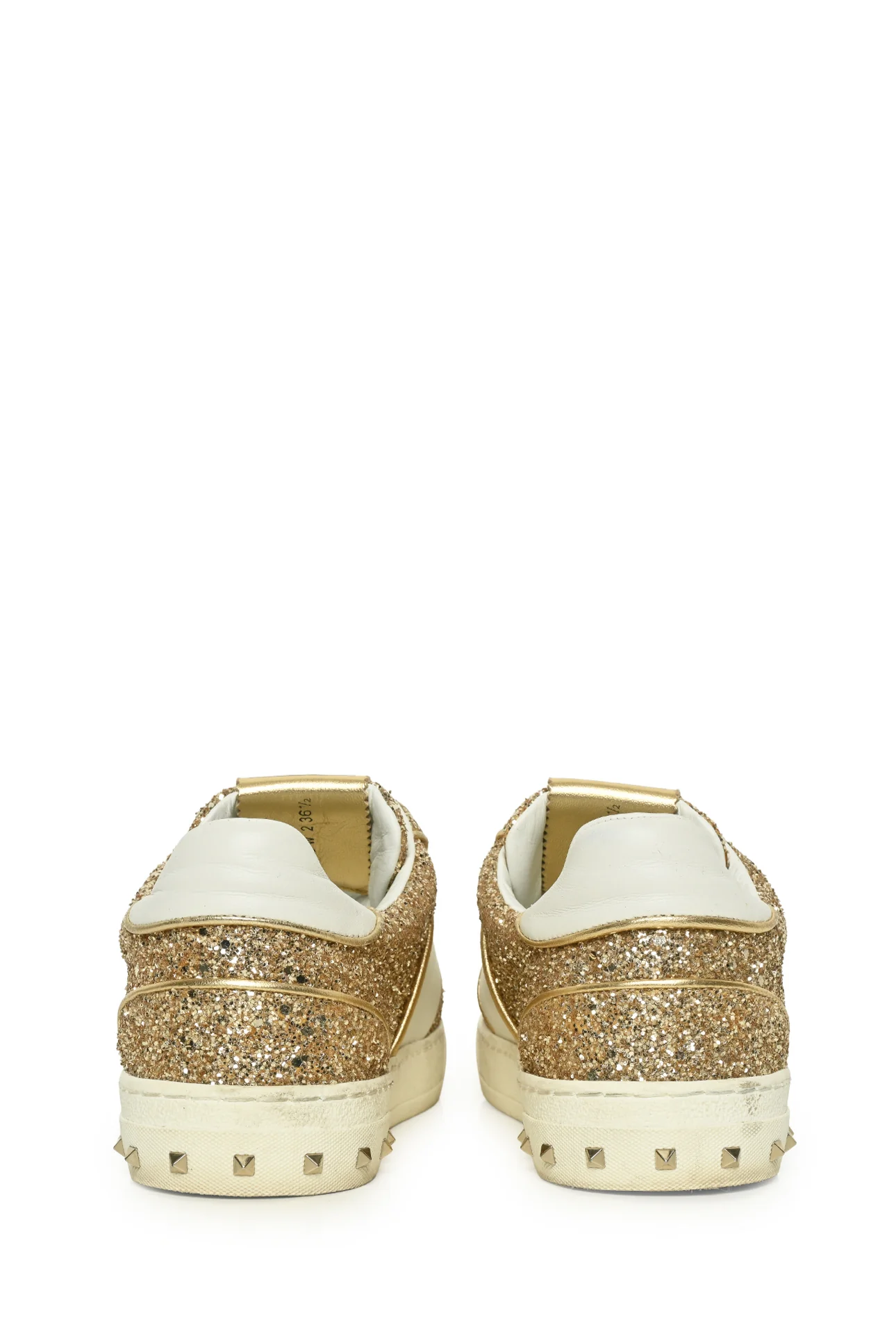 Valentino Size 36.5 Rockstud Glitter Sneakers - Image 4