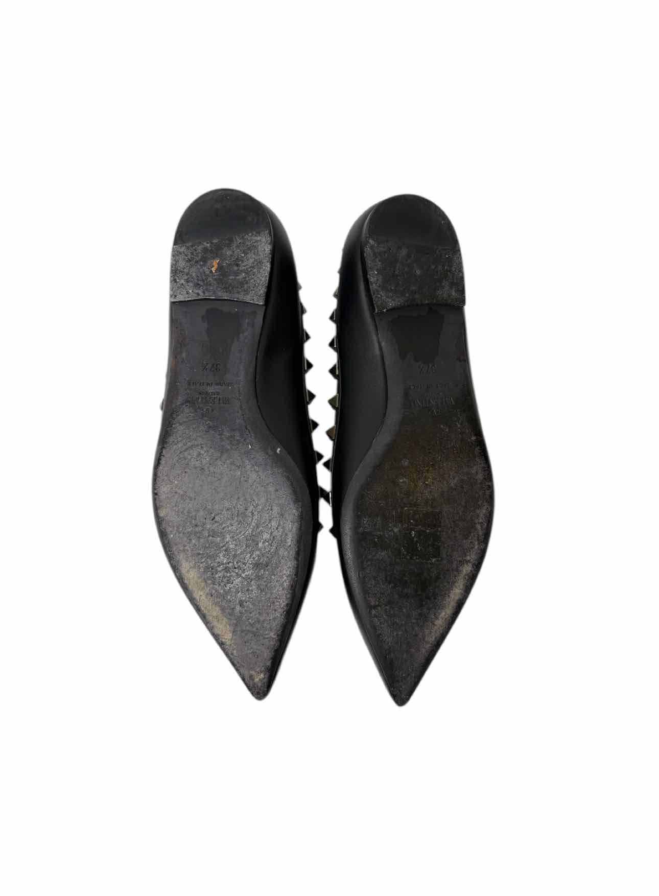 Valentino Size 37.5 Rockstud Leather Flats - Image 5