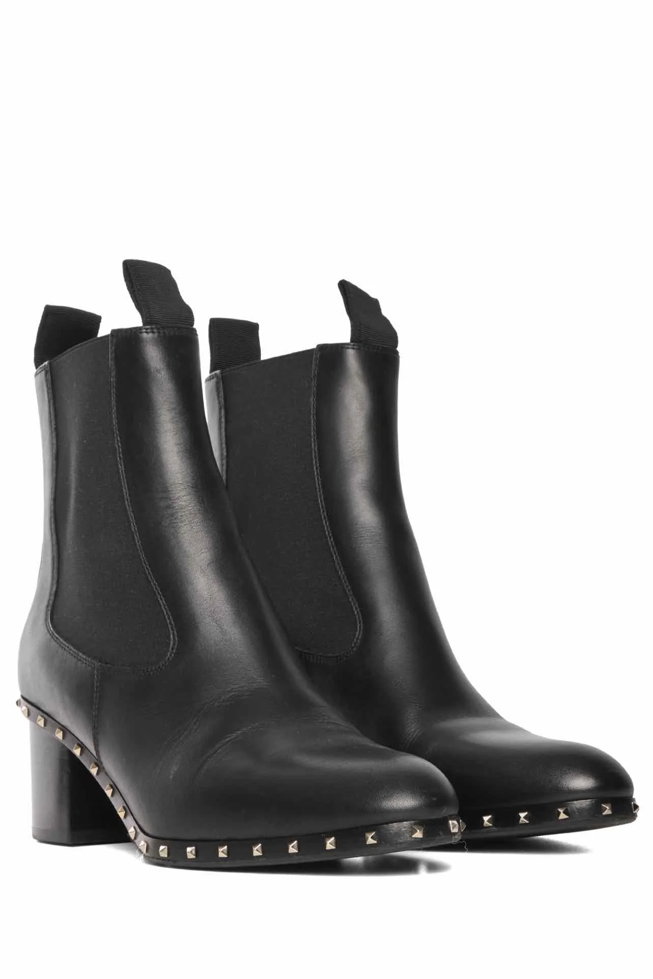 Valentino Size 38 Rockstud Accent Leather Chelsea Ankle Boots - Image 2
