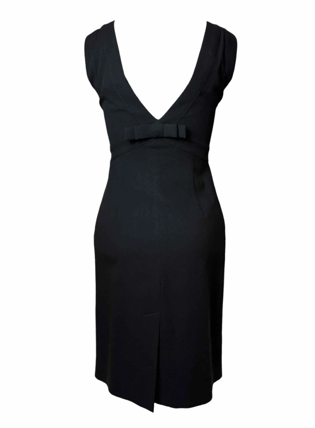 Valentino Size 40 Black Wool Sleeveless Dress - Image 2