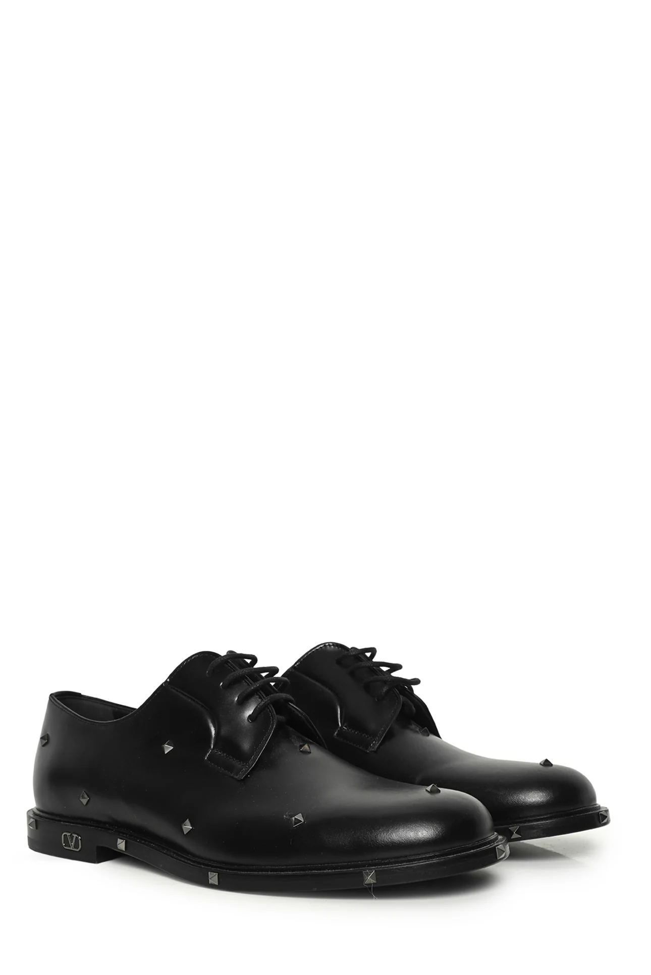 Valentino Size 40 Men's Aristopunk Micro Stud Derby Shoes - Image 2