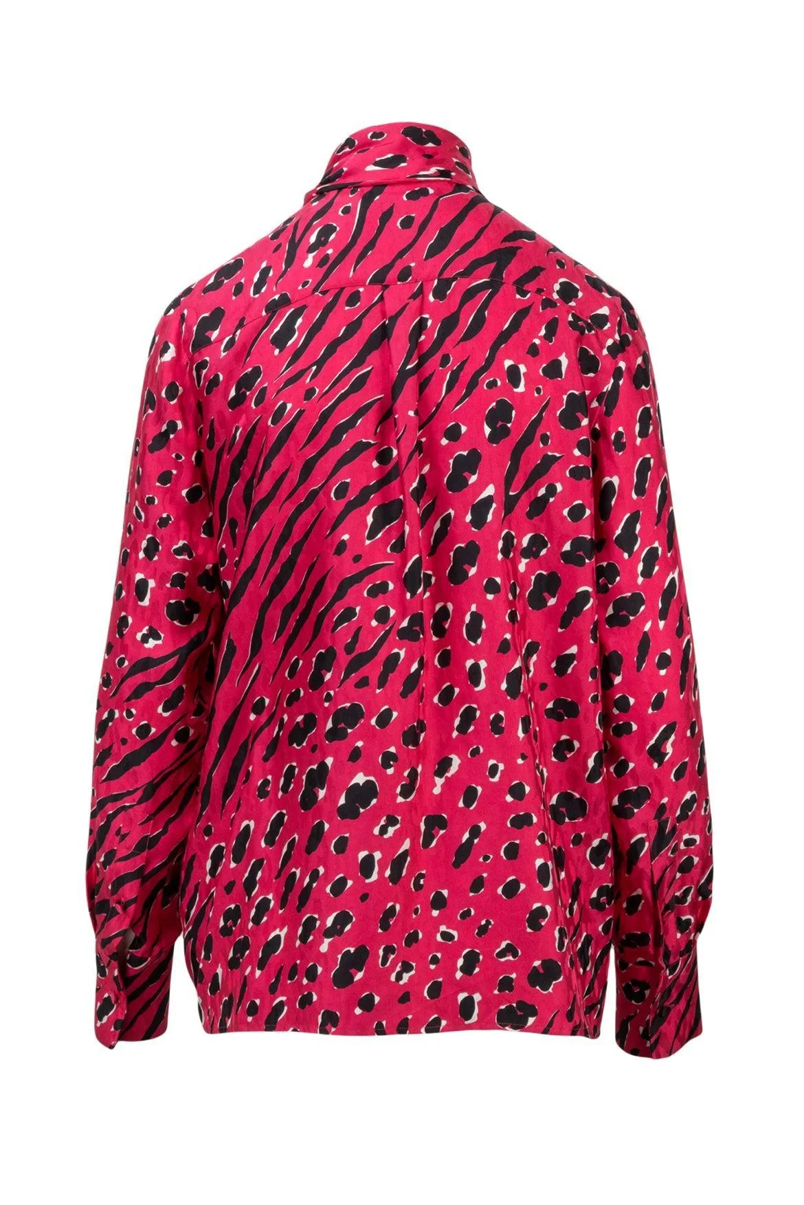 Valentino Size 42 Leopard Print Silk Wrap Blouse - Image 2