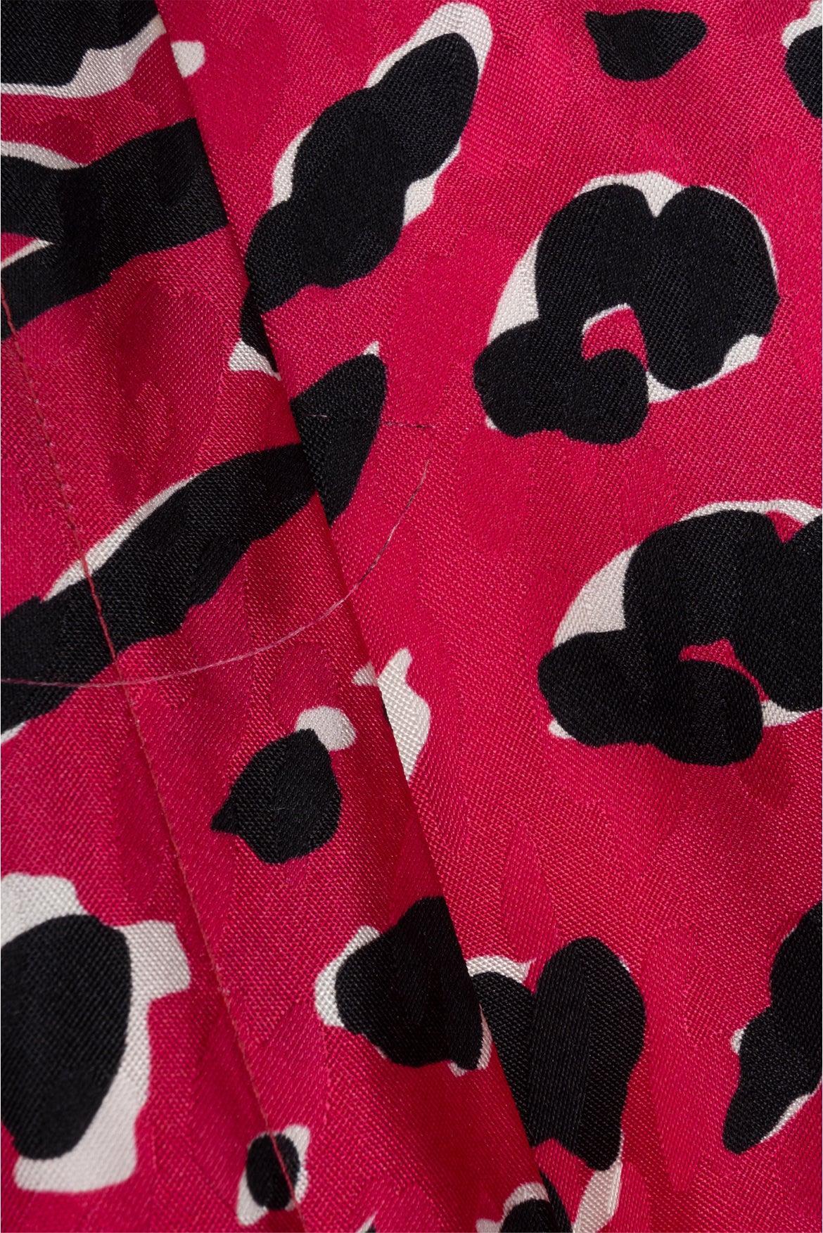 Valentino Size 42 Leopard Print Silk Wrap Blouse - Image 4